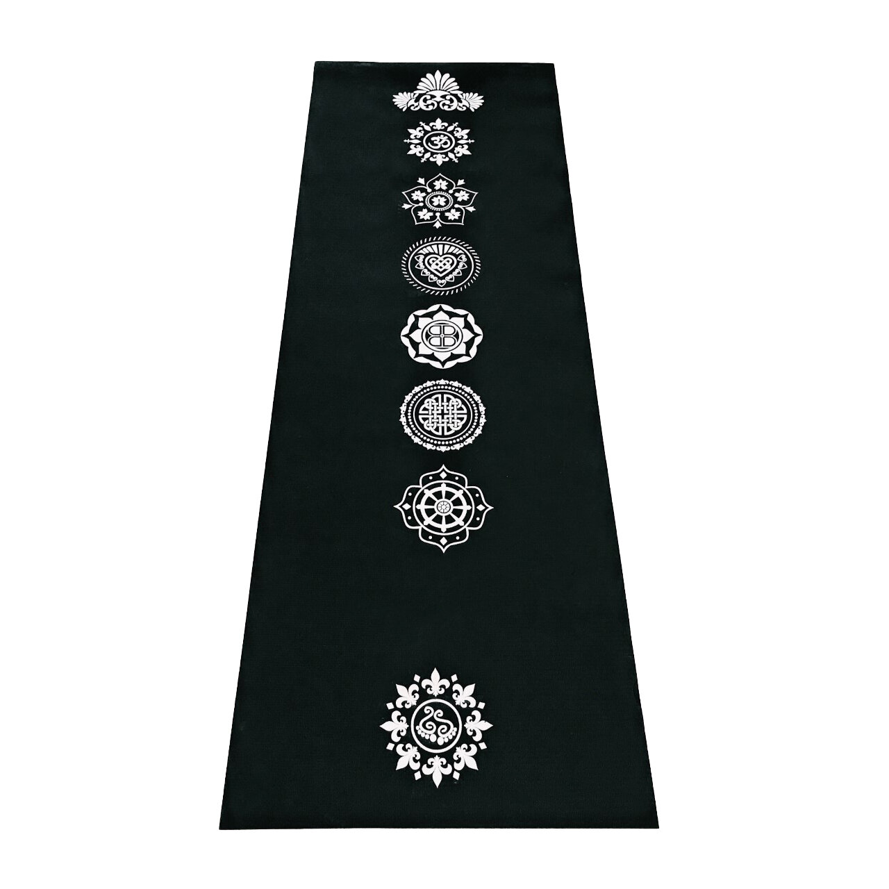 Green Gray 100% Polyester Chakra Print Exercise Yoga Mat with Carrying Strap 