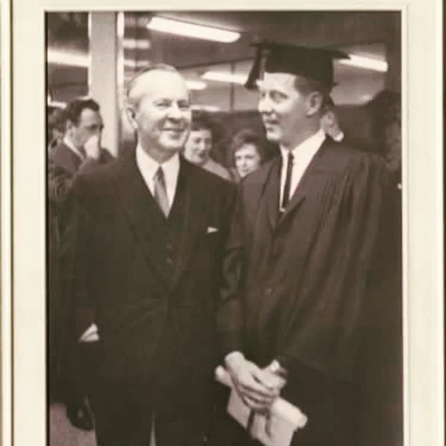Victoria’s Father Robert, with Prime Minister Lester Bowles Pearson at his graduation in Sudbury.