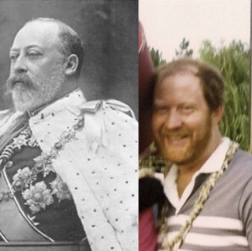 Victoria’s Great Grandpapa King Edward VII with her father Robert.