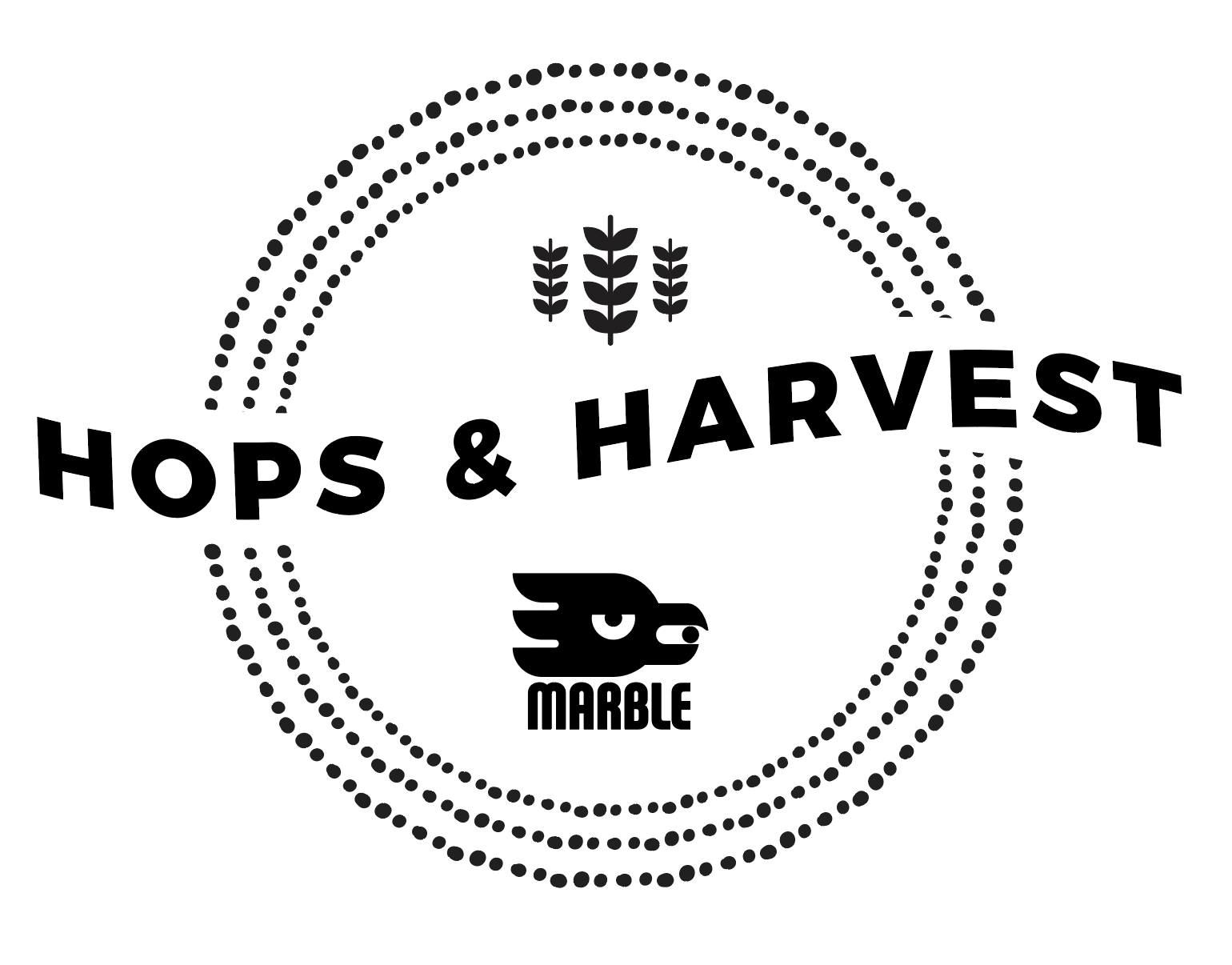 Apparel design for Hops and Harvest (Both the Marble logo and Downtown growers market logos were not designed by me)