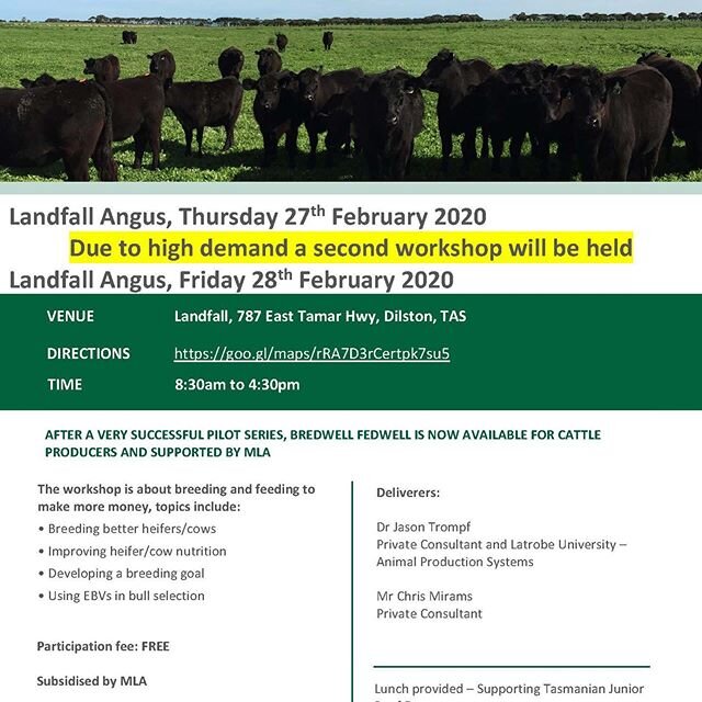 Places filling fast. RSVP to frank@landfall.com or tjbe.sponsorship@gmail.com by the 21st of February. Due to high demand we are now hosting a second Bred Well Fed Well workshop at Landfall in the 28th of February. This is a duplicate of the Thursday