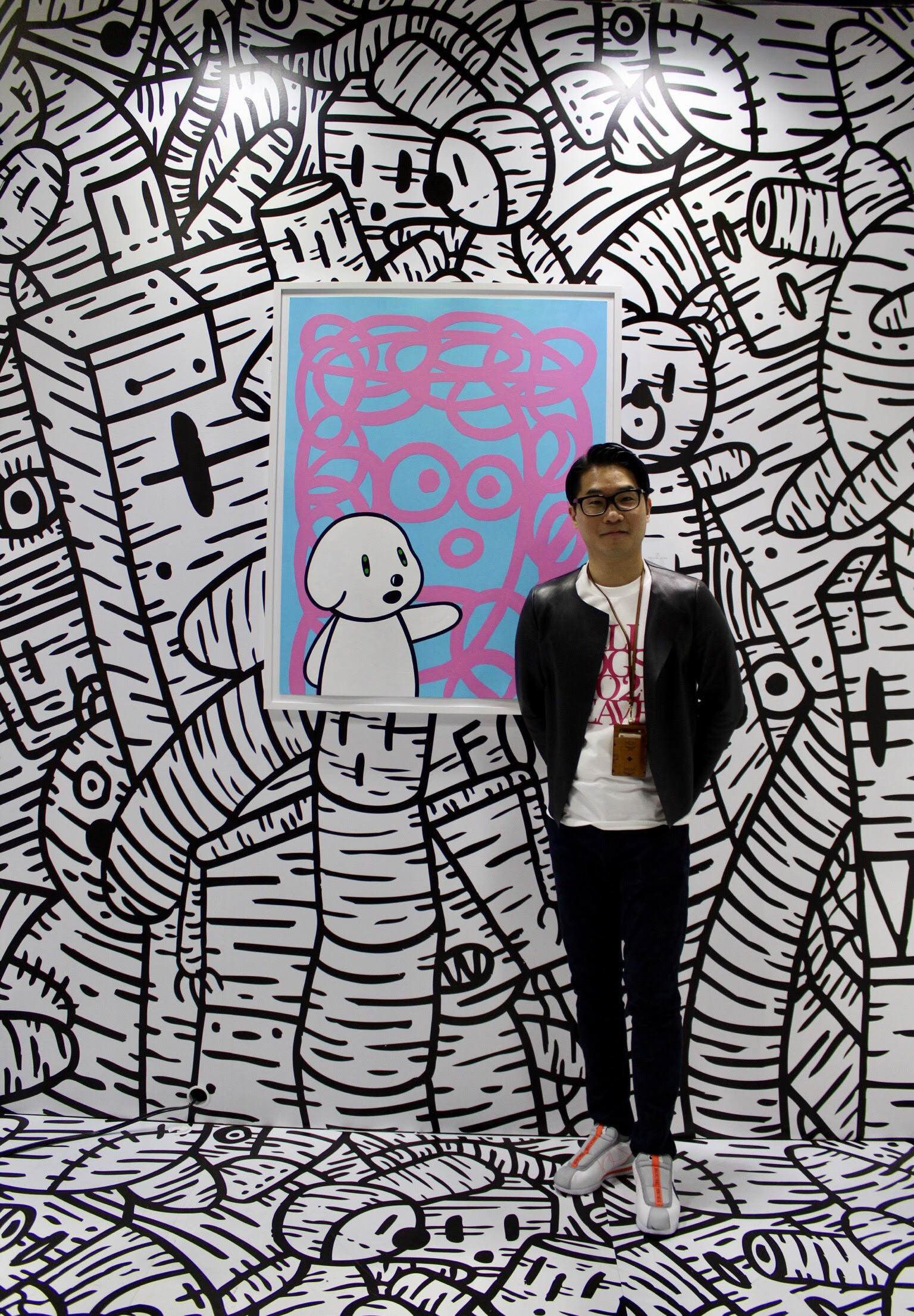 Eddie Kang with his art