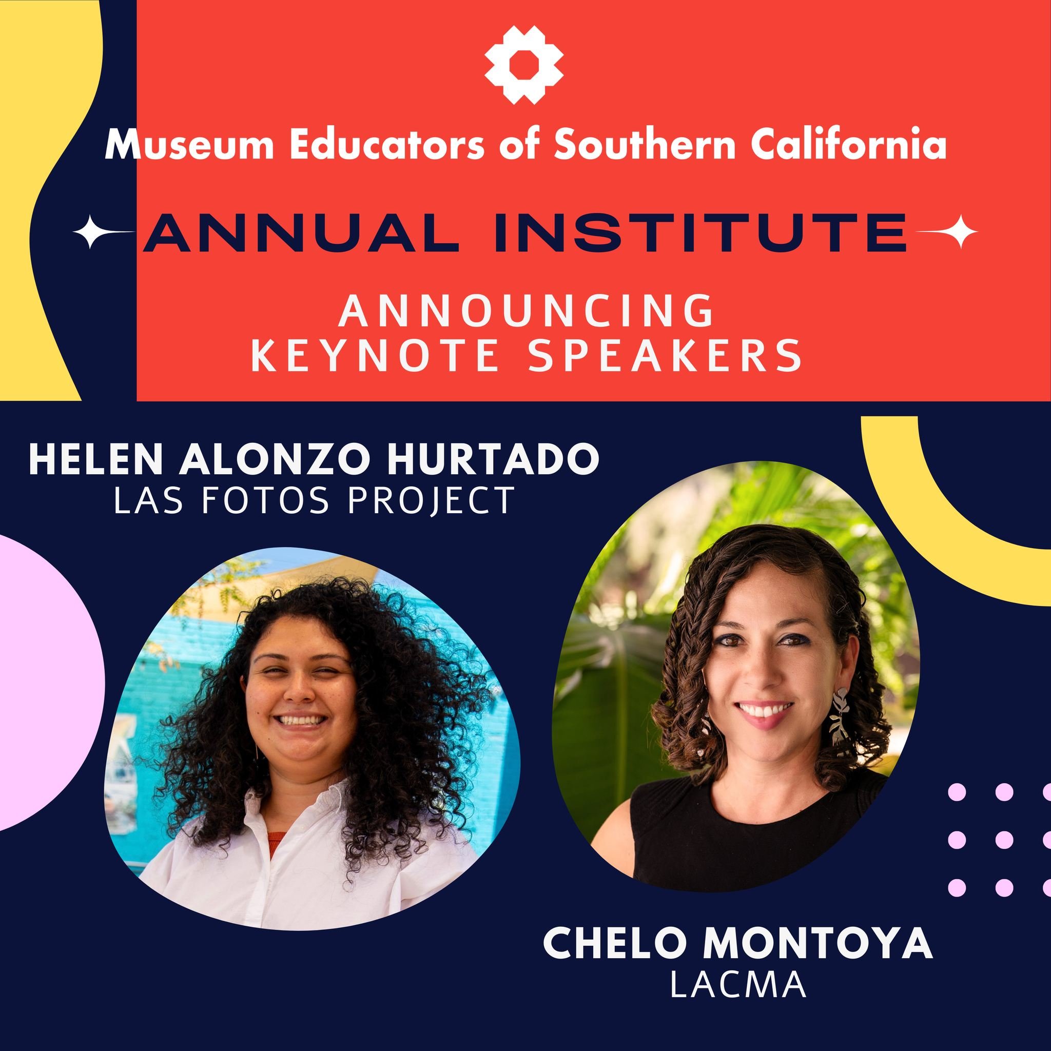 🎤 We're thrilled to announce our Annual Institute keynote speakers! Join us as we hear from Chelo Montoya (@chelostudio), Assistant VP of Public Programming at @lacma, and Helen Alonzo Hurtado (@helenalonzo), Social Enterprise Director at @lasfotosp