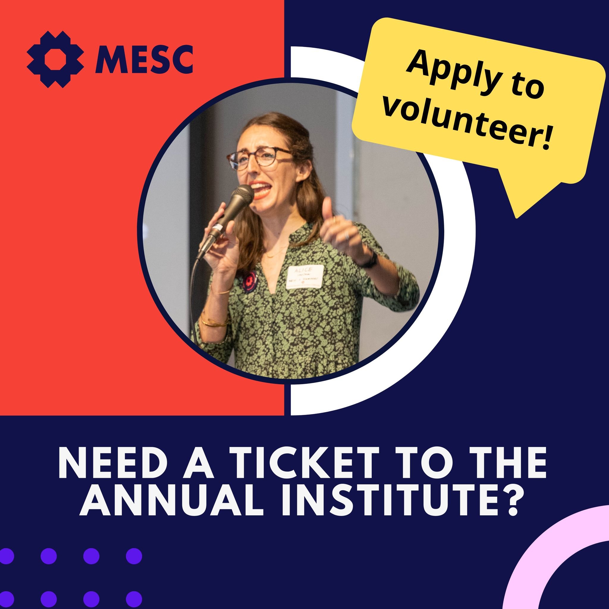 Calling all volunteers! Don't miss your chance to attend the Annual Institute with our scholarship tickets! Each ticket includes morning refreshments, lunch, access to the keynote address, participation in breakout sessions, and the opportunity to su