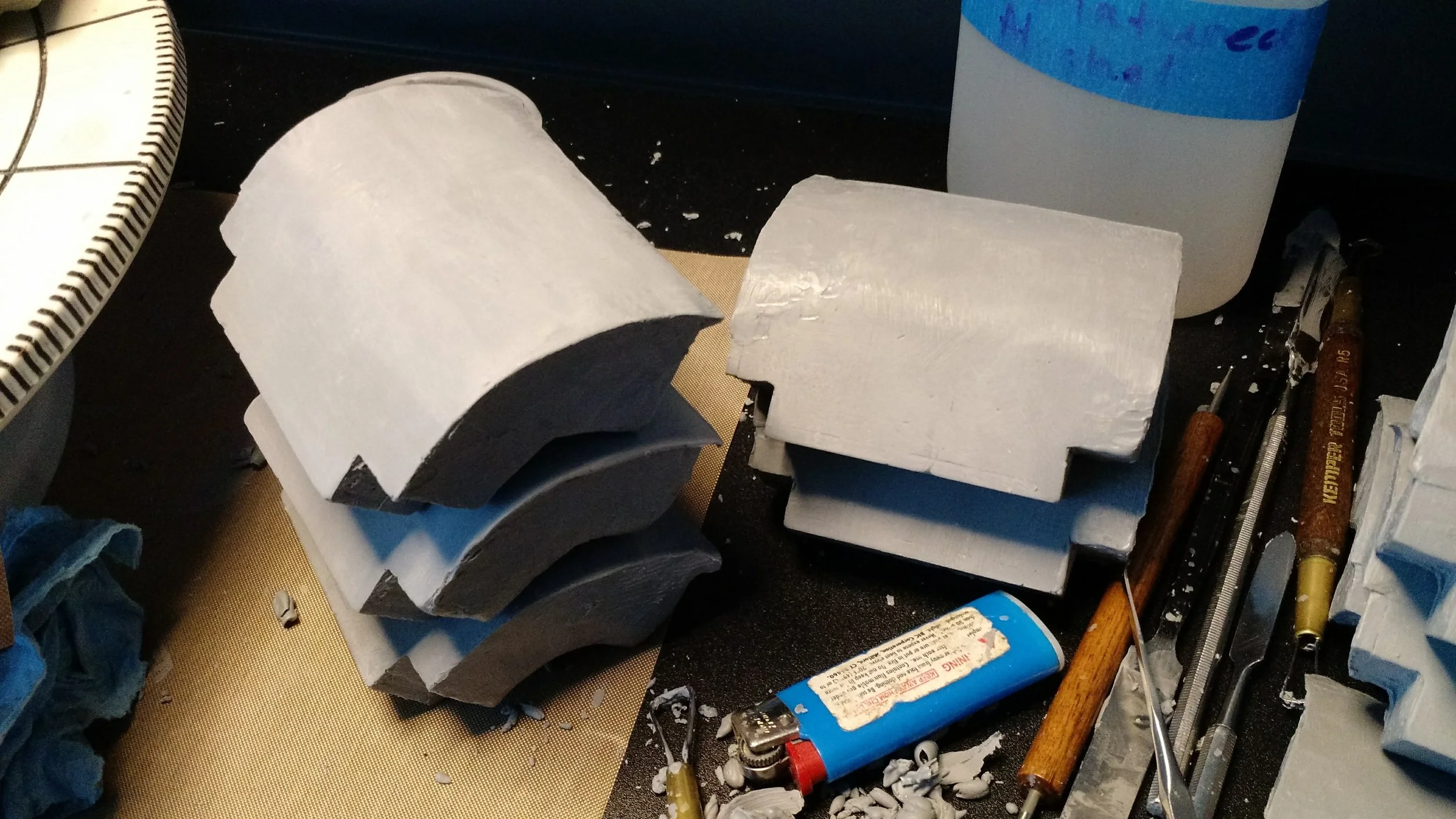 casting the basic hood shapes in CX5 clay