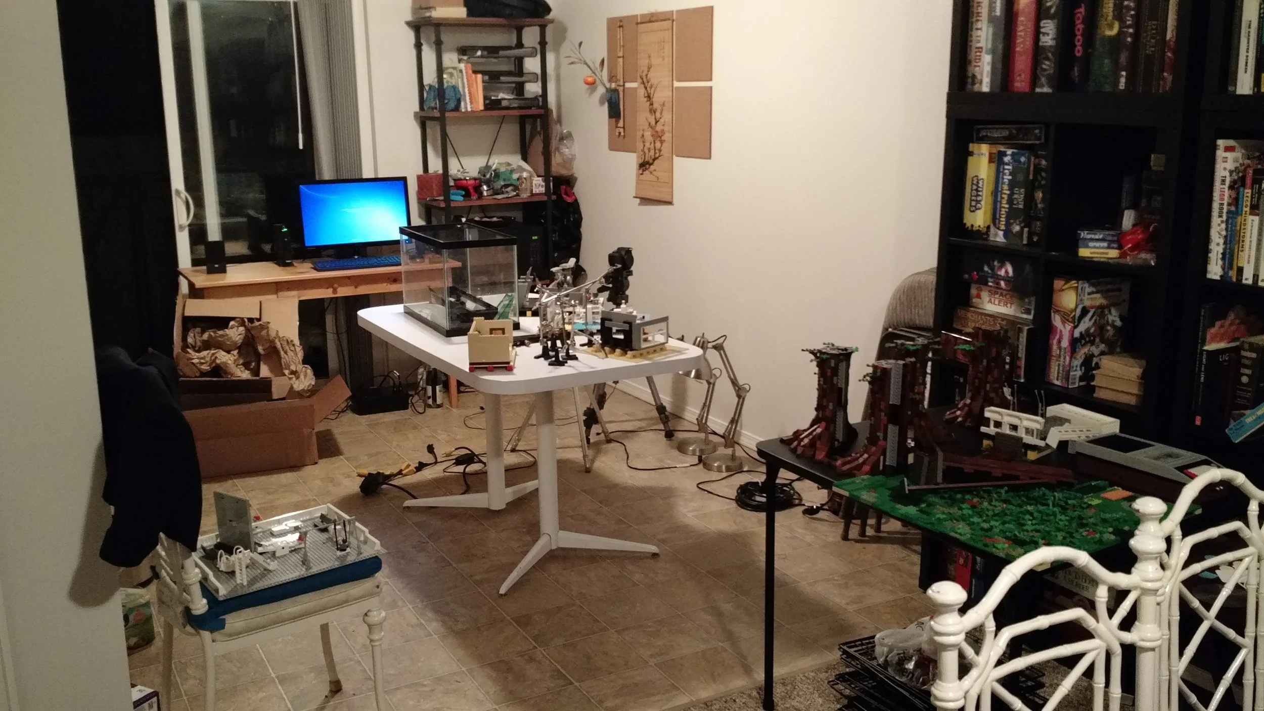The film studio (my kitchen), the night before animation began