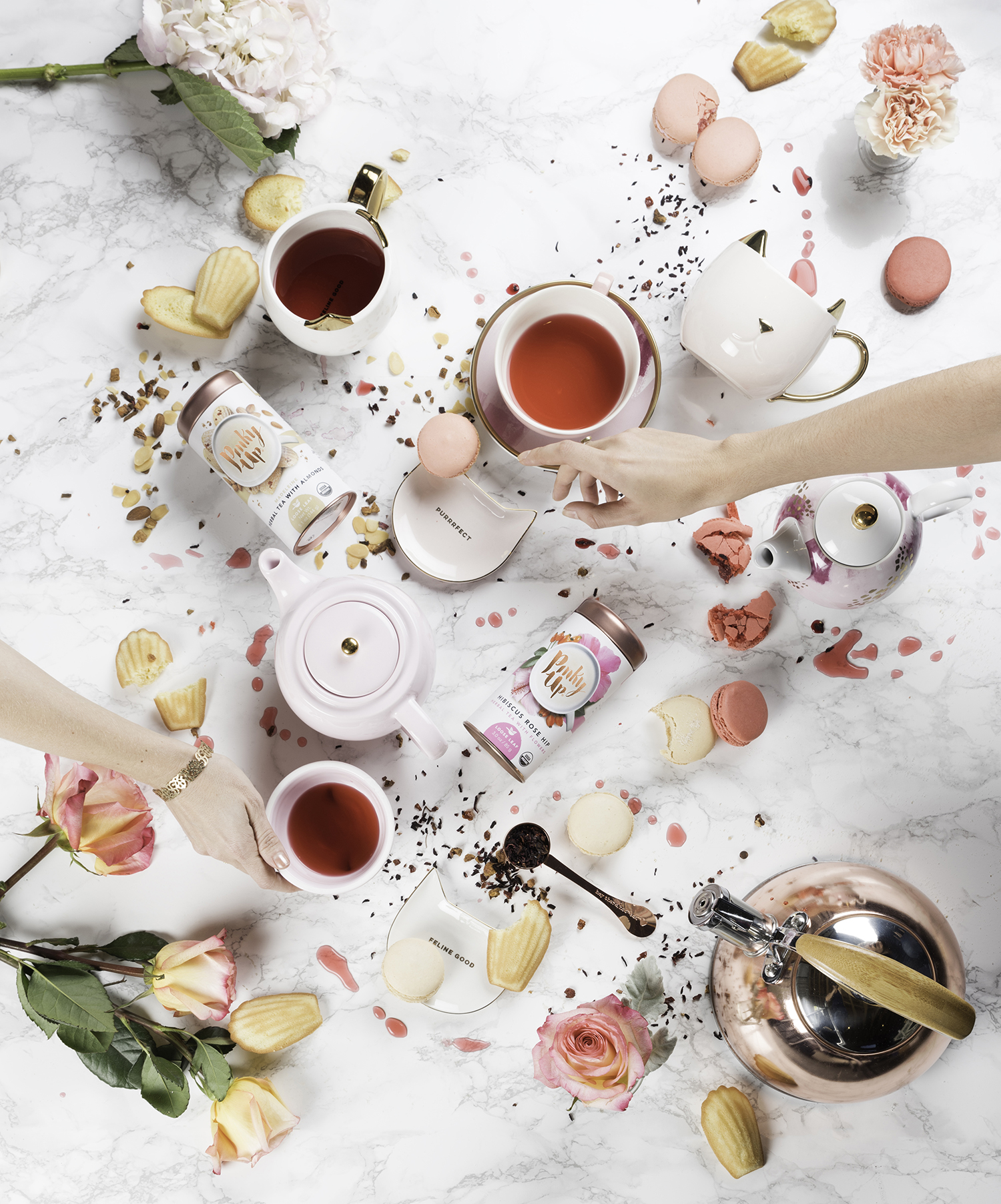 We're not afraid to get messy with our Pinky Up tea-sserts. It isn't a tea party without a few crumbs and loose leaves!