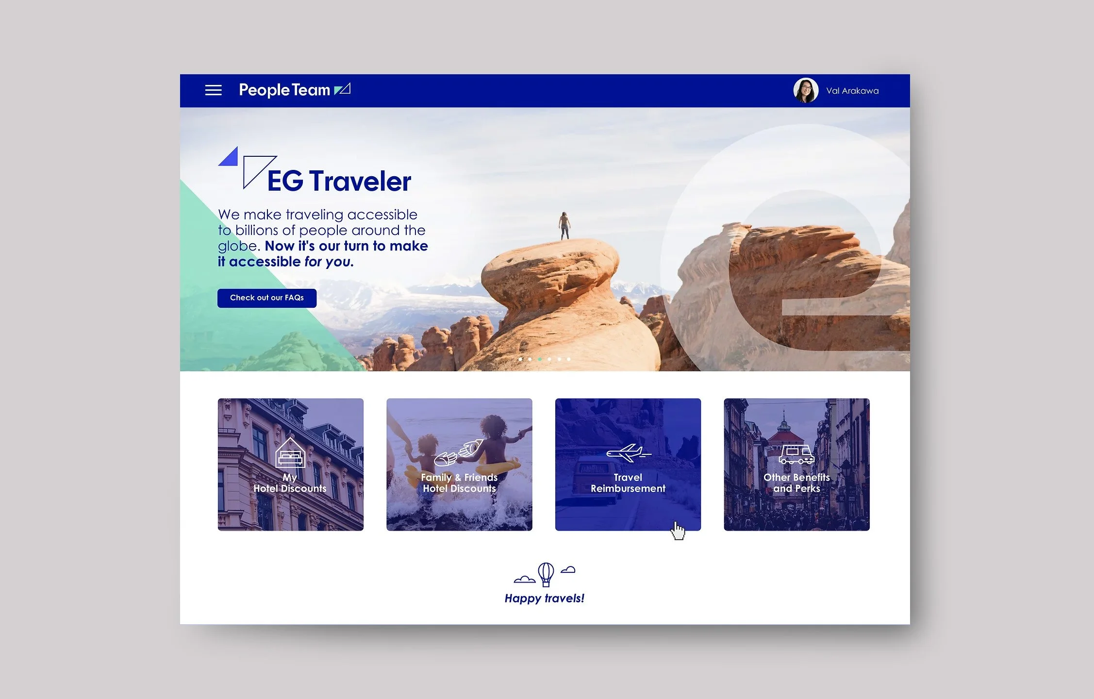 An example of icons in use (tile-links) for the EG Traveler website I designed. With Aquent's partnership, we created over 200 icons ranging across 10 categories.