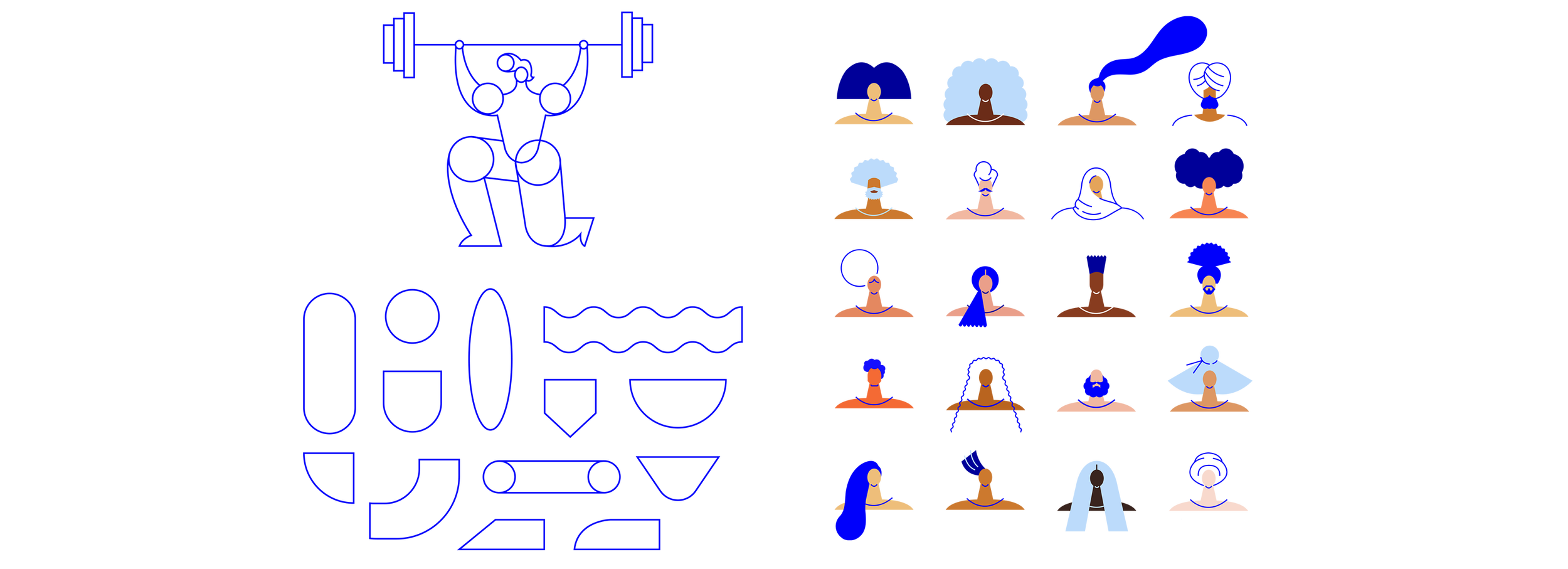 Our characters are exaggerated and playful – smaller heads, larger limbs, and wider shoulders. We keep details like fingers abstract while taking creative liberties with hair.