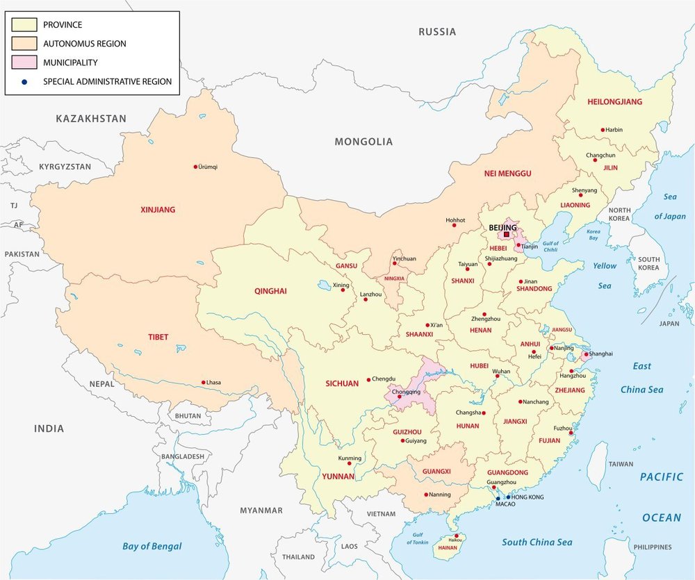 Map of China — Han Hai Language Studio
