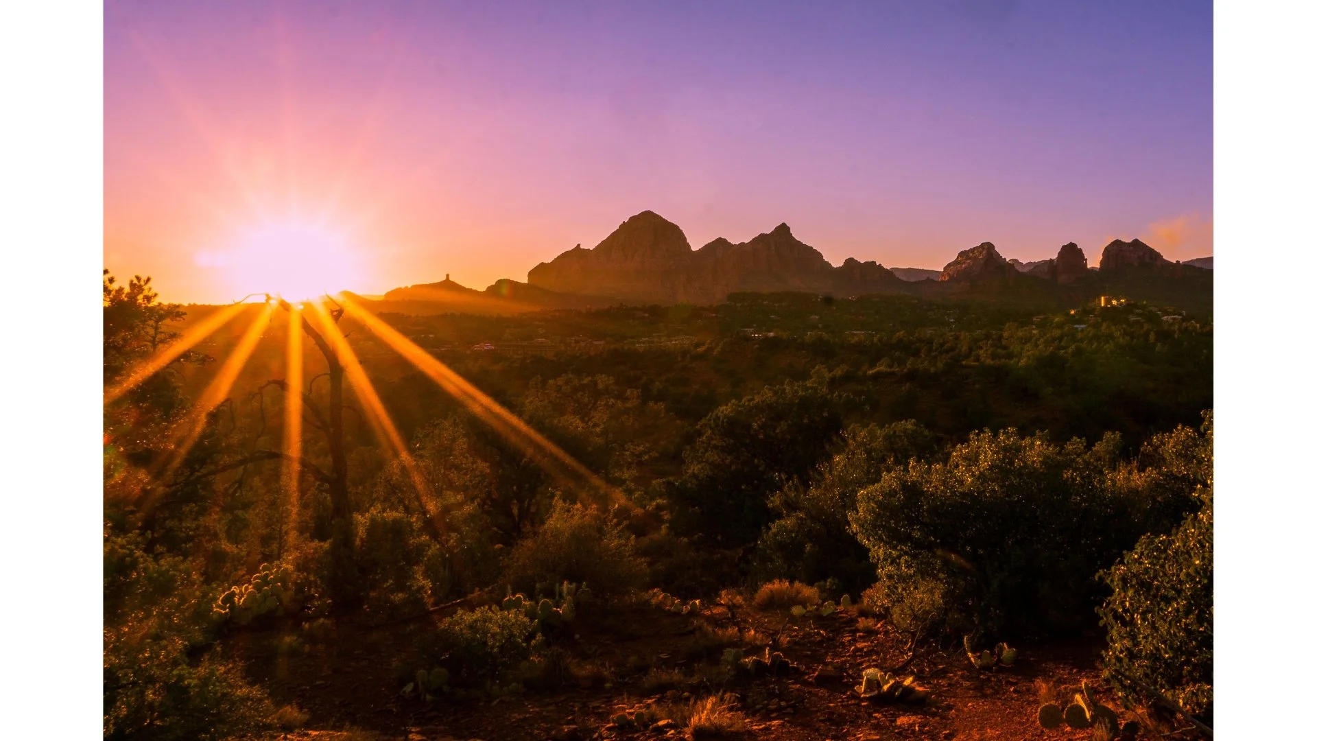 sunset over red rocks in Sedona Arizona