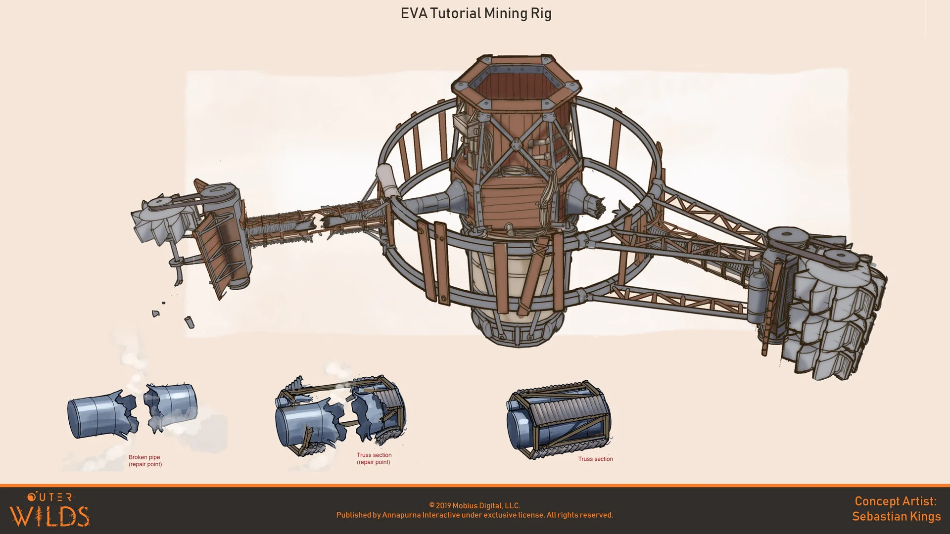 © Sebastian Kings, Concept art, Outer Wilds, Mobius Digital, Annapurna Interactive, 2019.