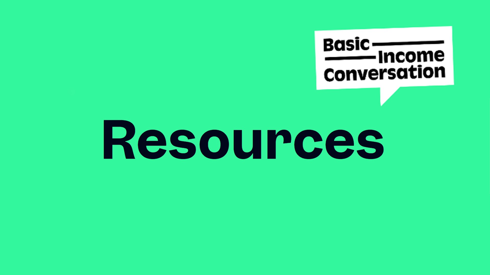 Basic Income Conversation resources