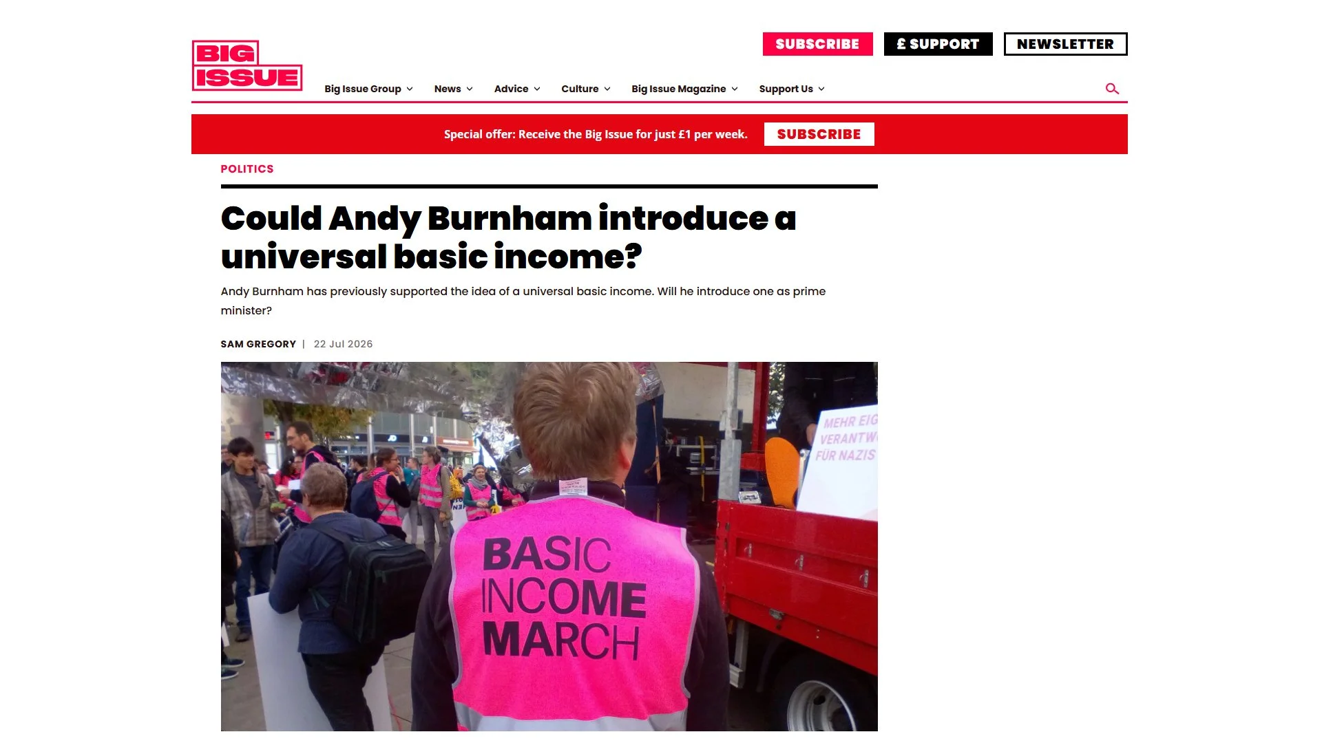 Could the new Prime Minister introduce a universal basic income?