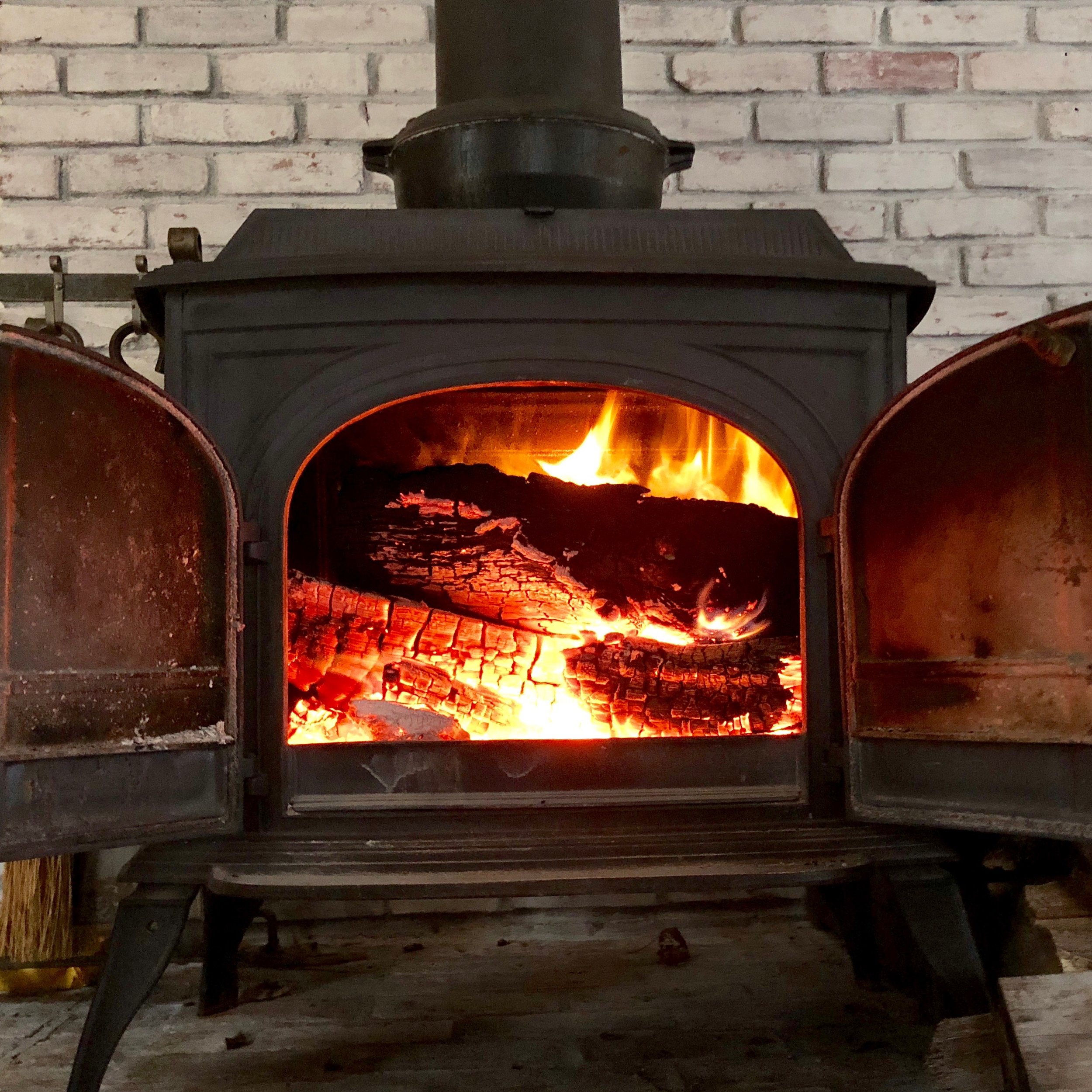  The wood stove kept me warm, from Friday through Monday.