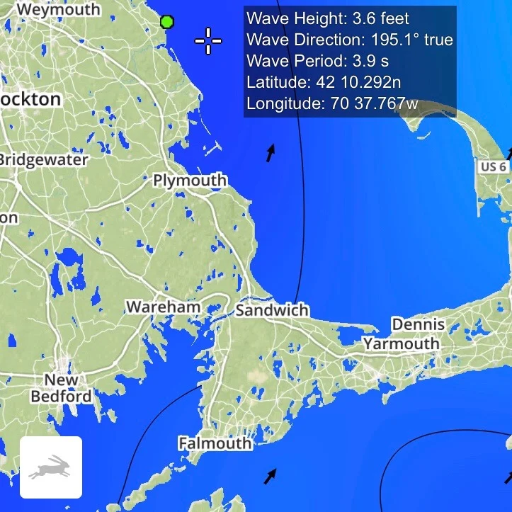 ... with a chop of 3.6 feet make conditions difficult and less safe, so no fishing on days like that.