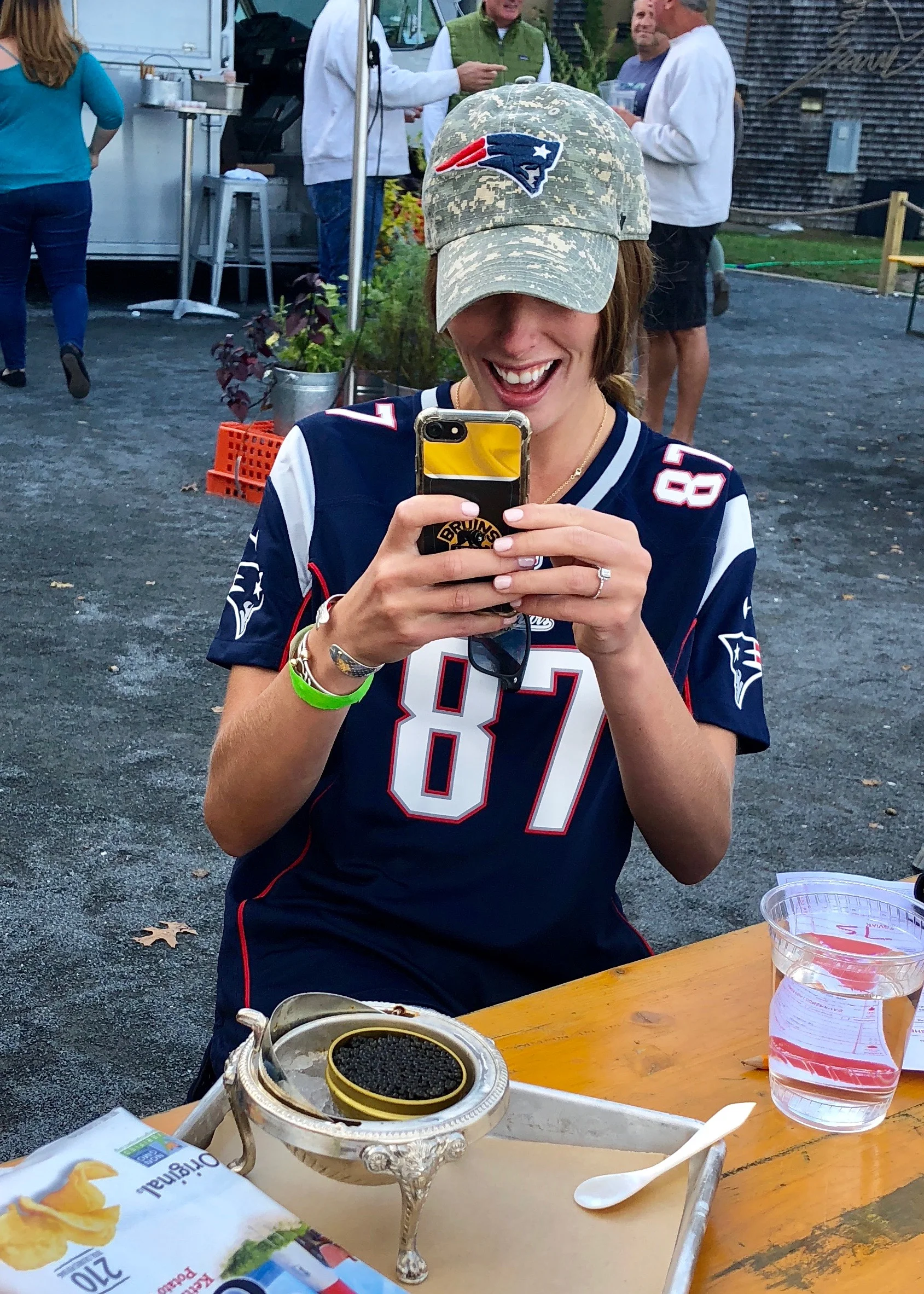 Emily, taking a winning photo of the caviar