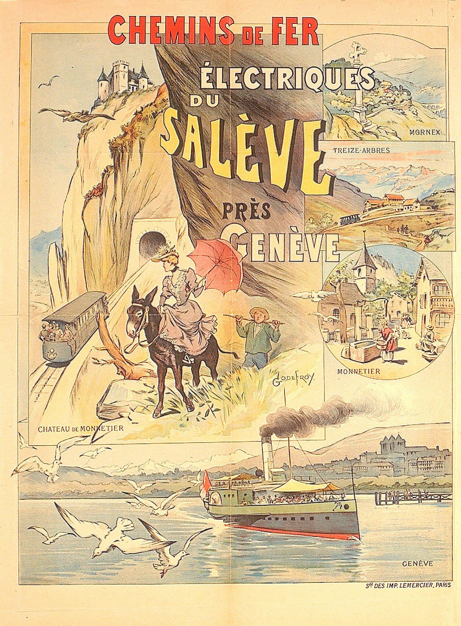 Vintage poster of the Chemin de Fer Electrique Genève-Salève.