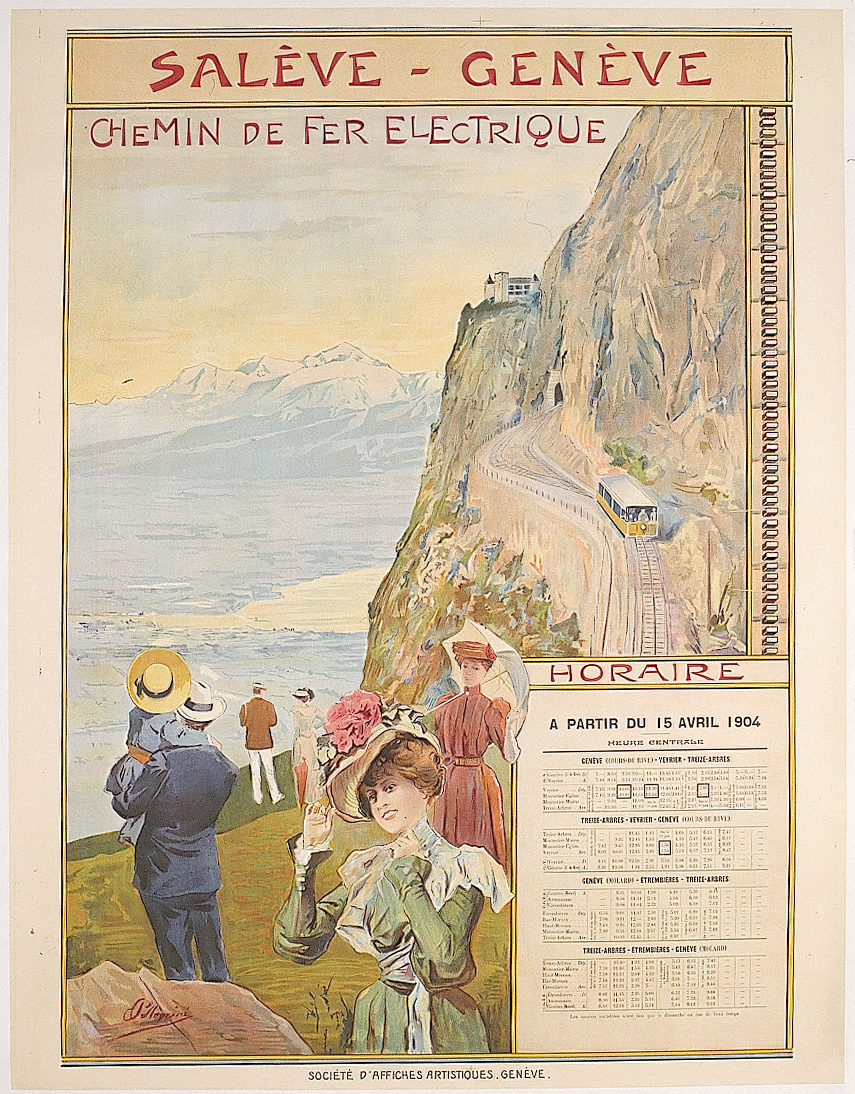Vintage poster of the Chemin de Fer Electrique Genève-Salève.