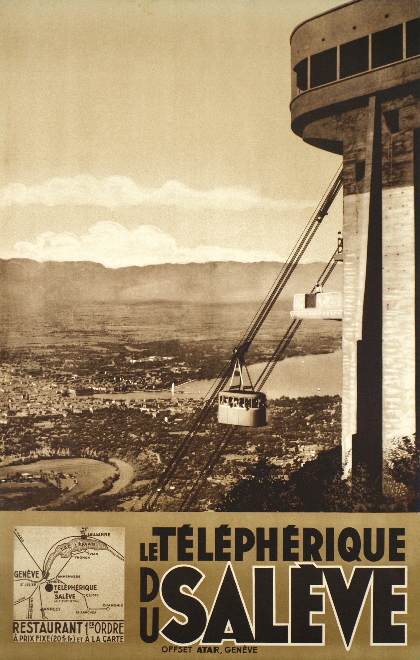 Vintage poster of the Téléphérique du Salève.