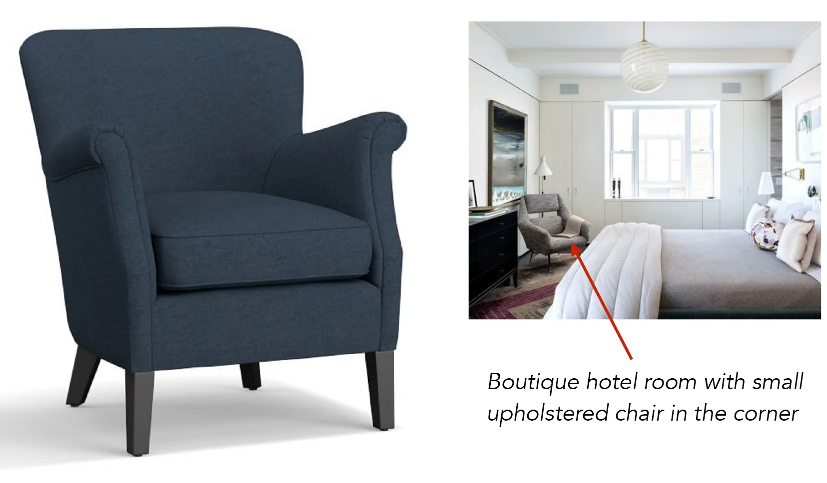 UPHOLSTERED CHAIR - POTTERY BARN, $299