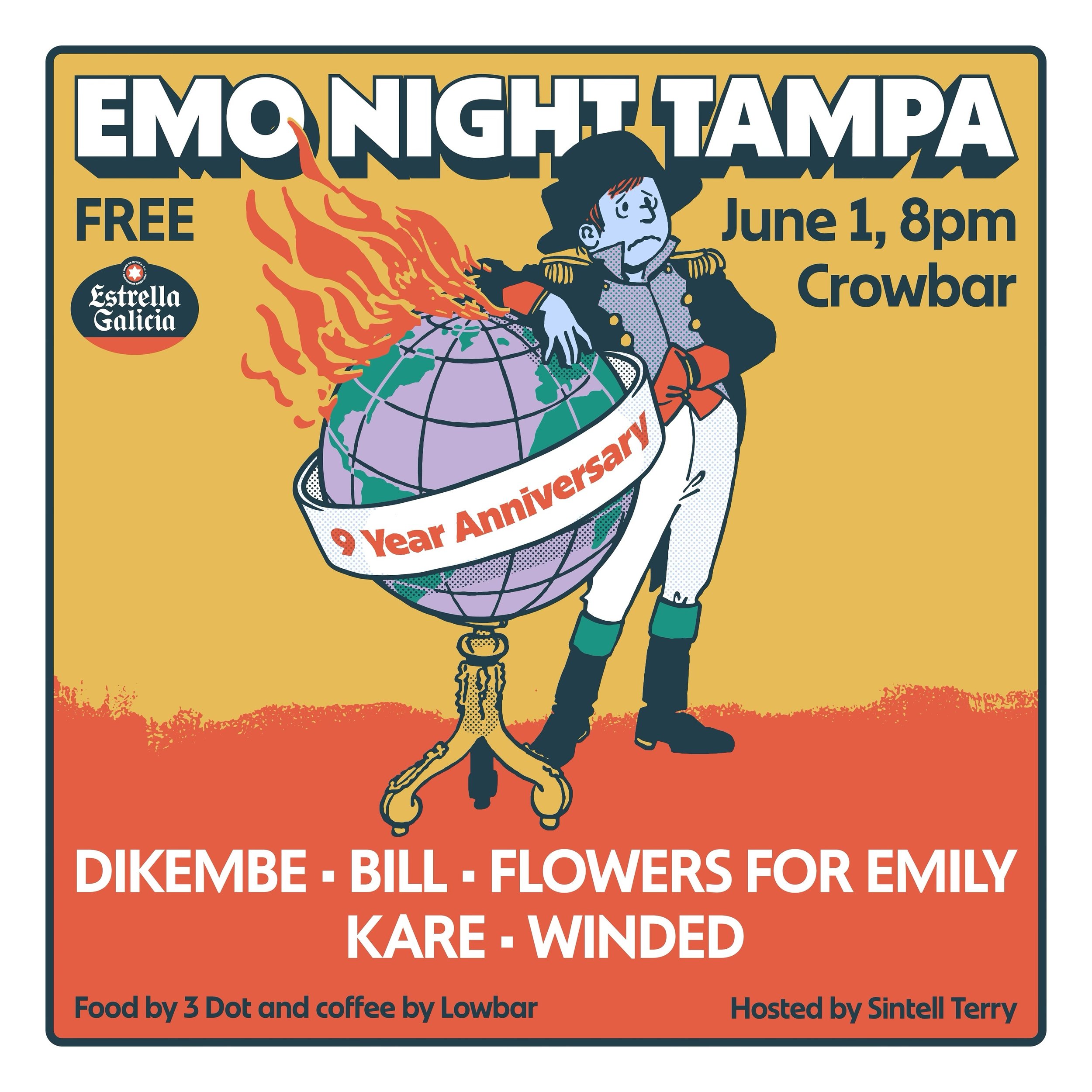 Hey y&rsquo;all!  Really stoked to be able to finally announce our 9 Year Anniversary Celebration! 

June 1st at @crowbarybor .  We will be joined by @dikembedudes (who played our 2nd anniversary!!) @bill.isaband @kaarefl @flowersforemilyband &amp; @