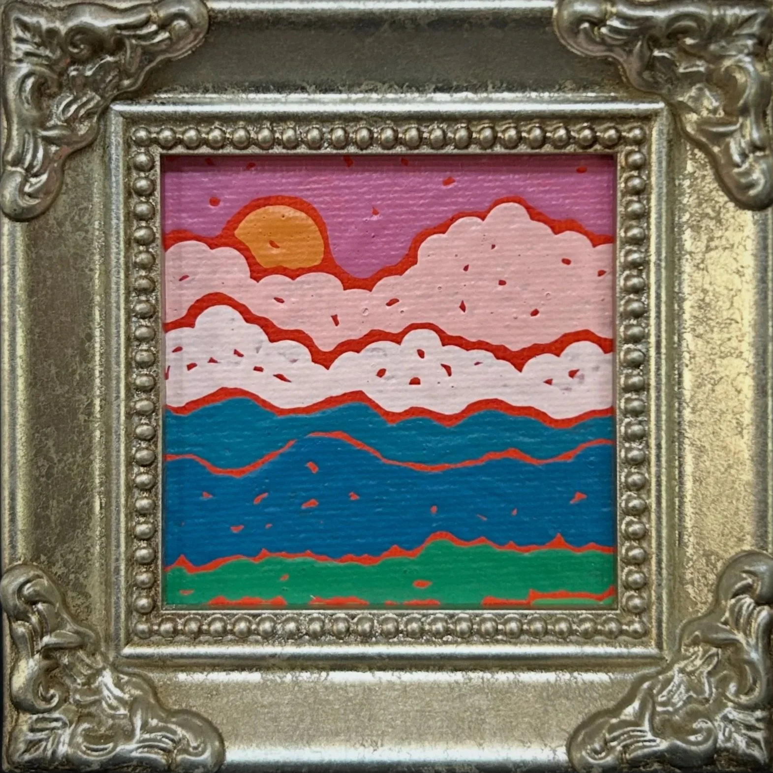 mini cloudscape w/ornate frame