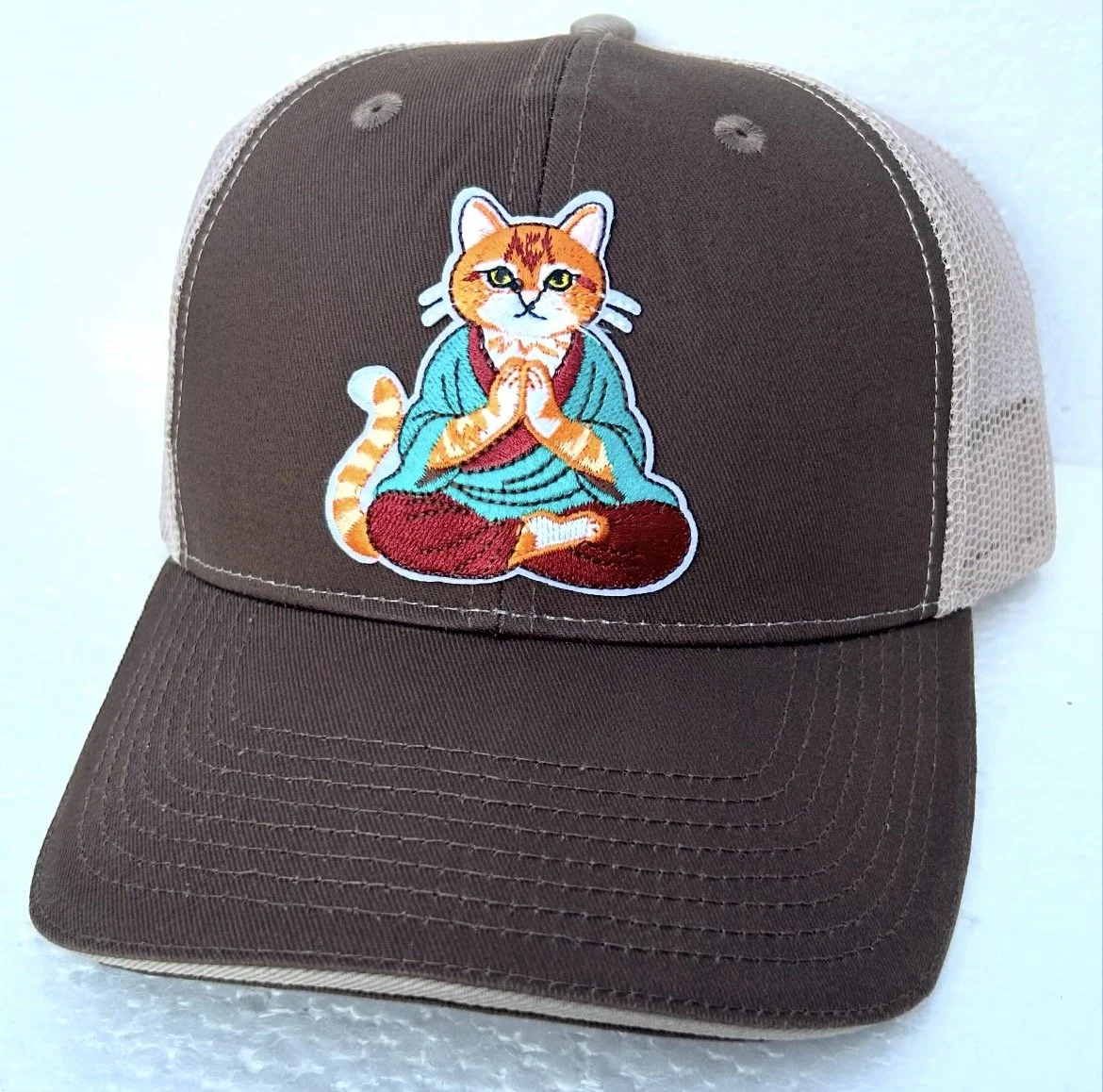 two-tone trucker w/buddha cat