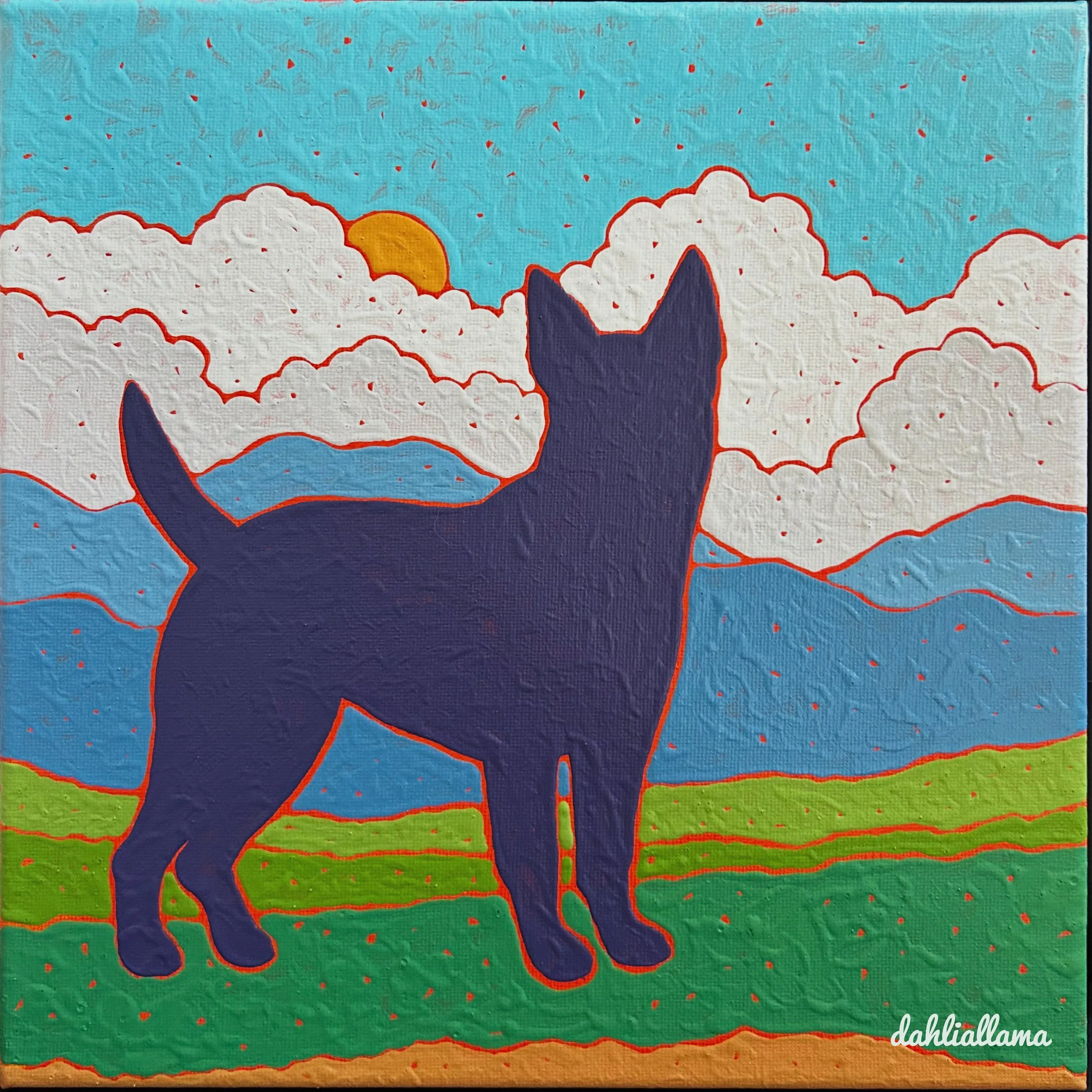 "october dog 2" (12x12")