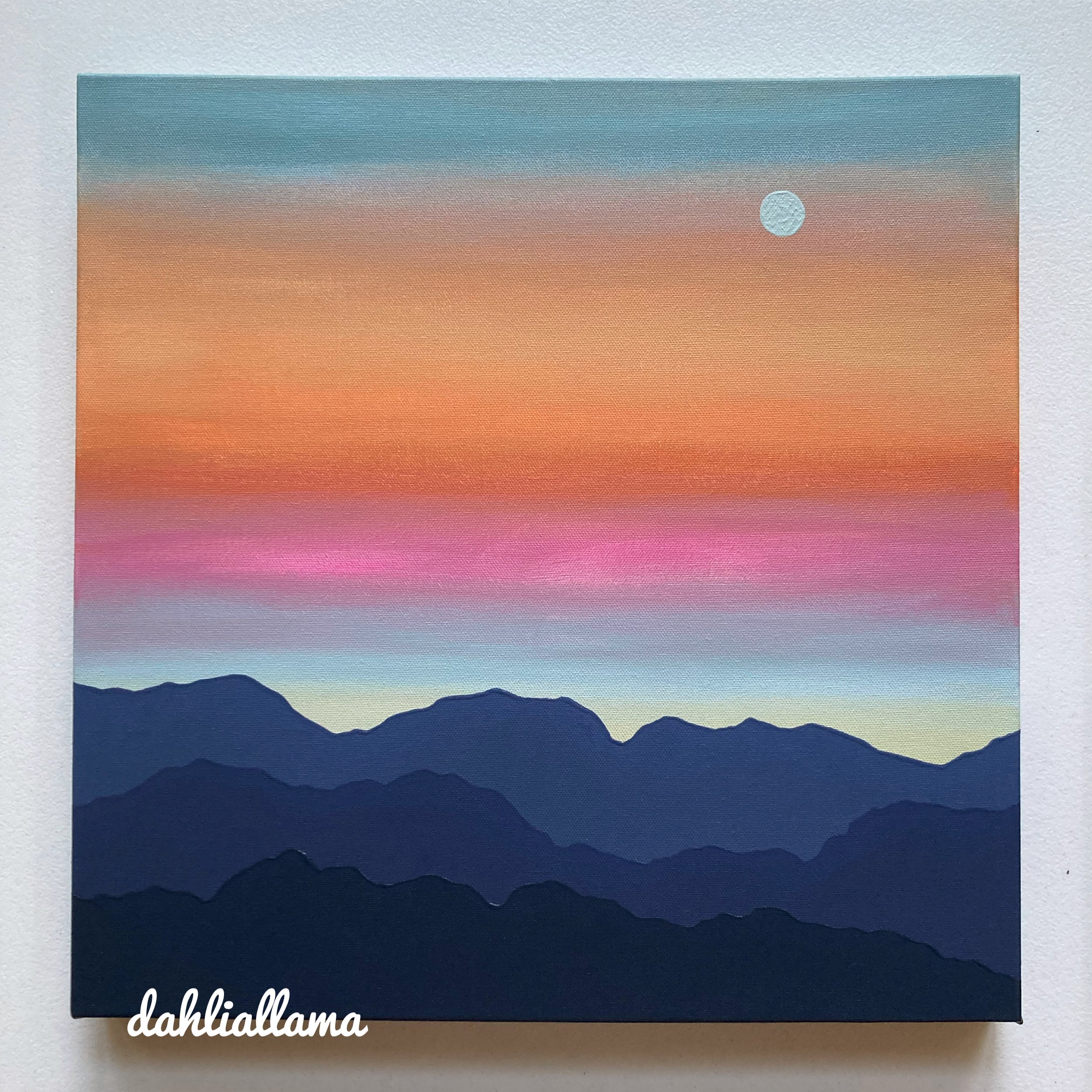 "rainbow mountains 3" (18x18")