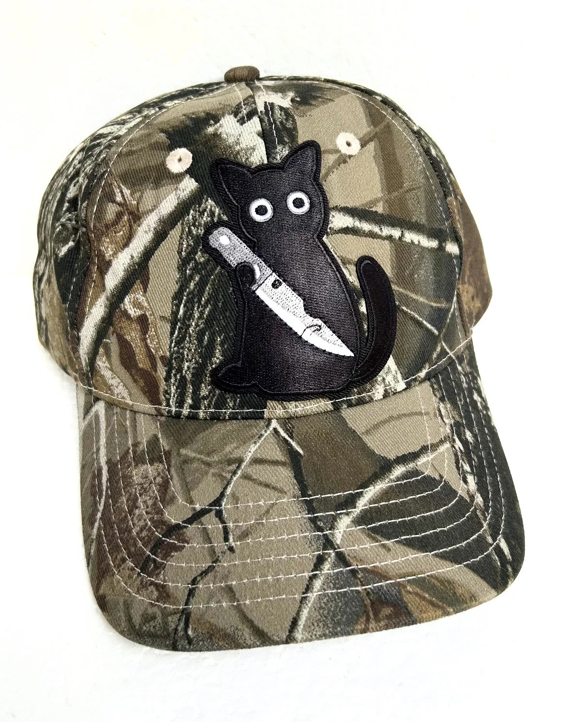 camo cap w/black cat