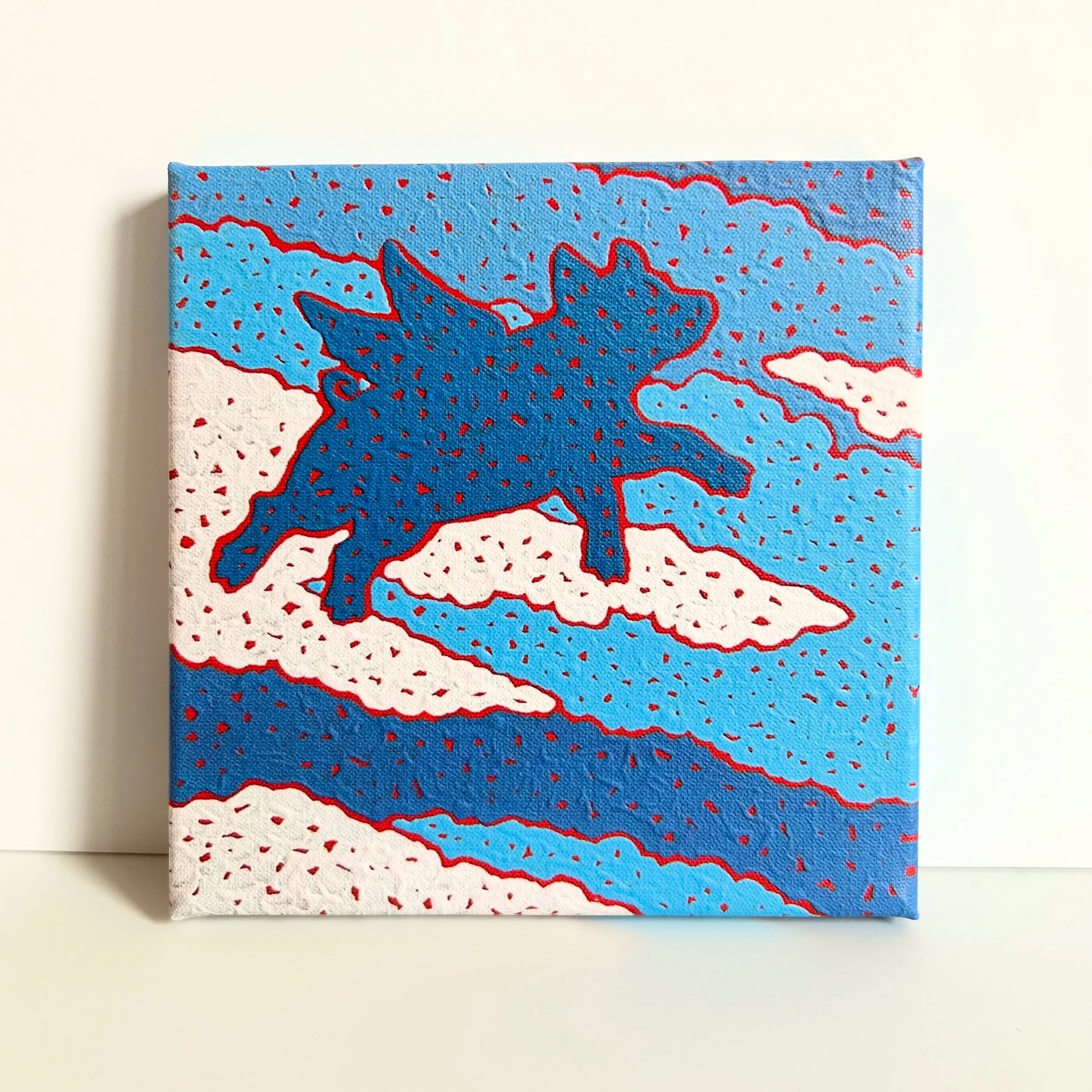 "pig on the wing" (8x8" print)