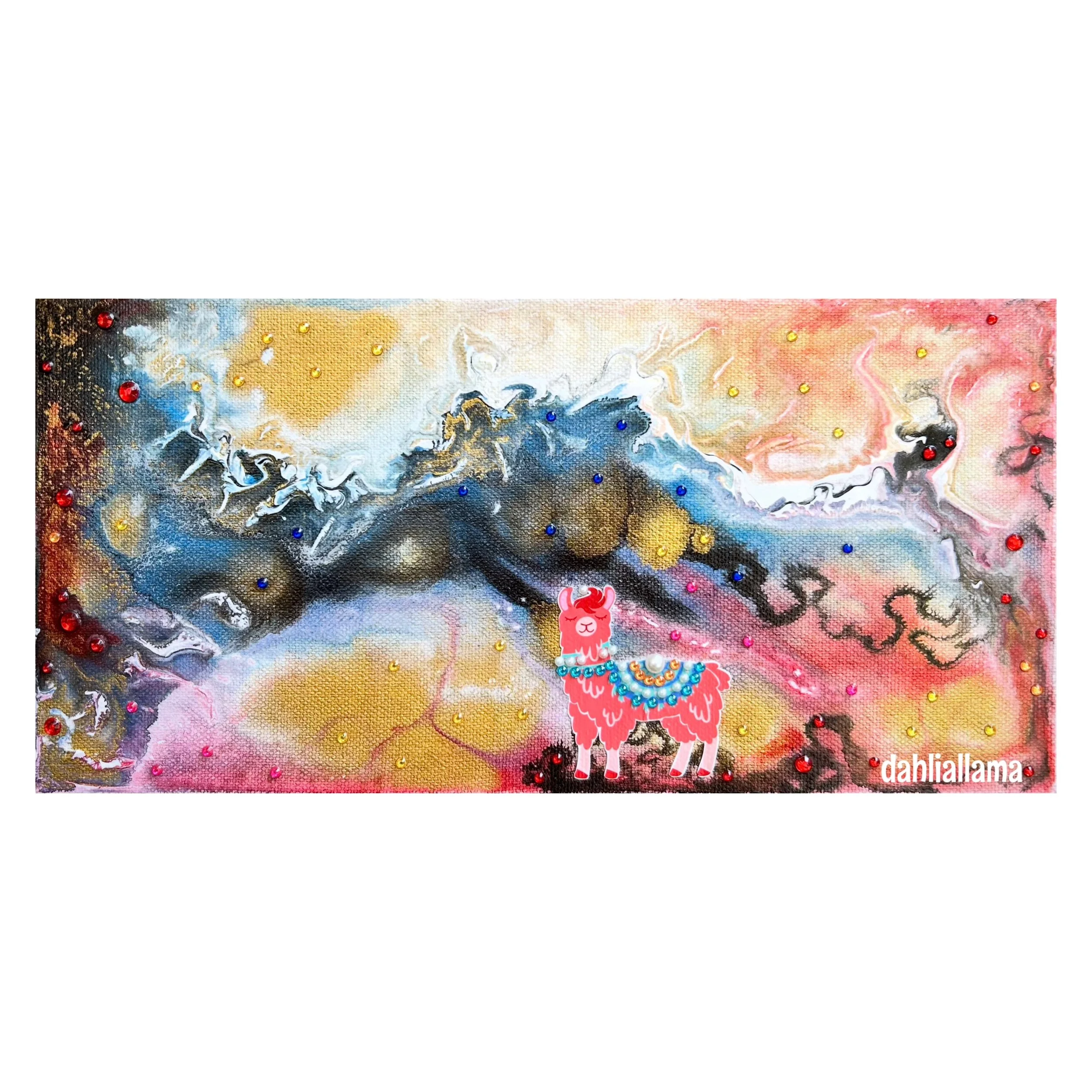 'the lonely llama' (12x6")