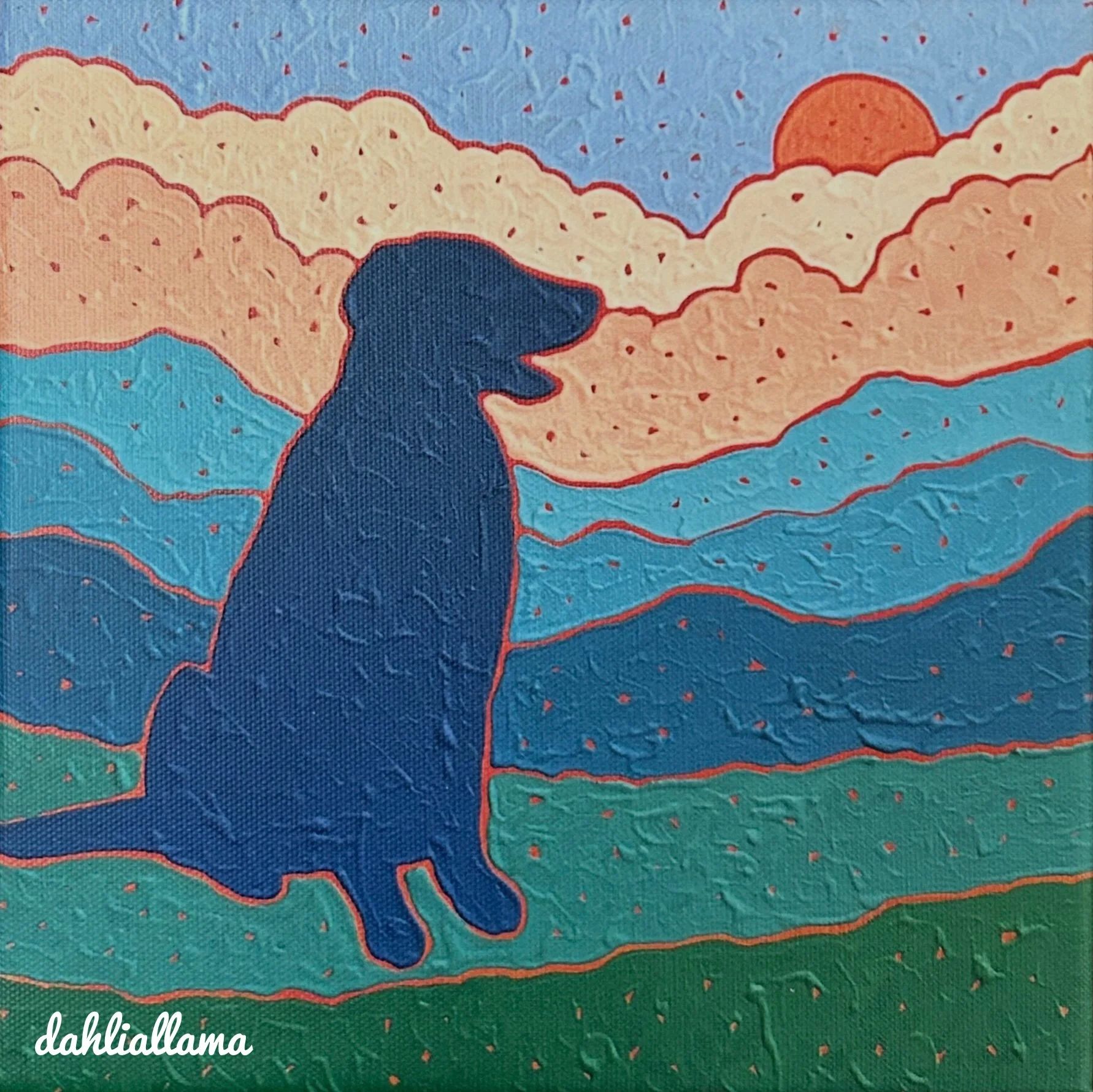 "blue ridge blue dog 4" (8x8" print)