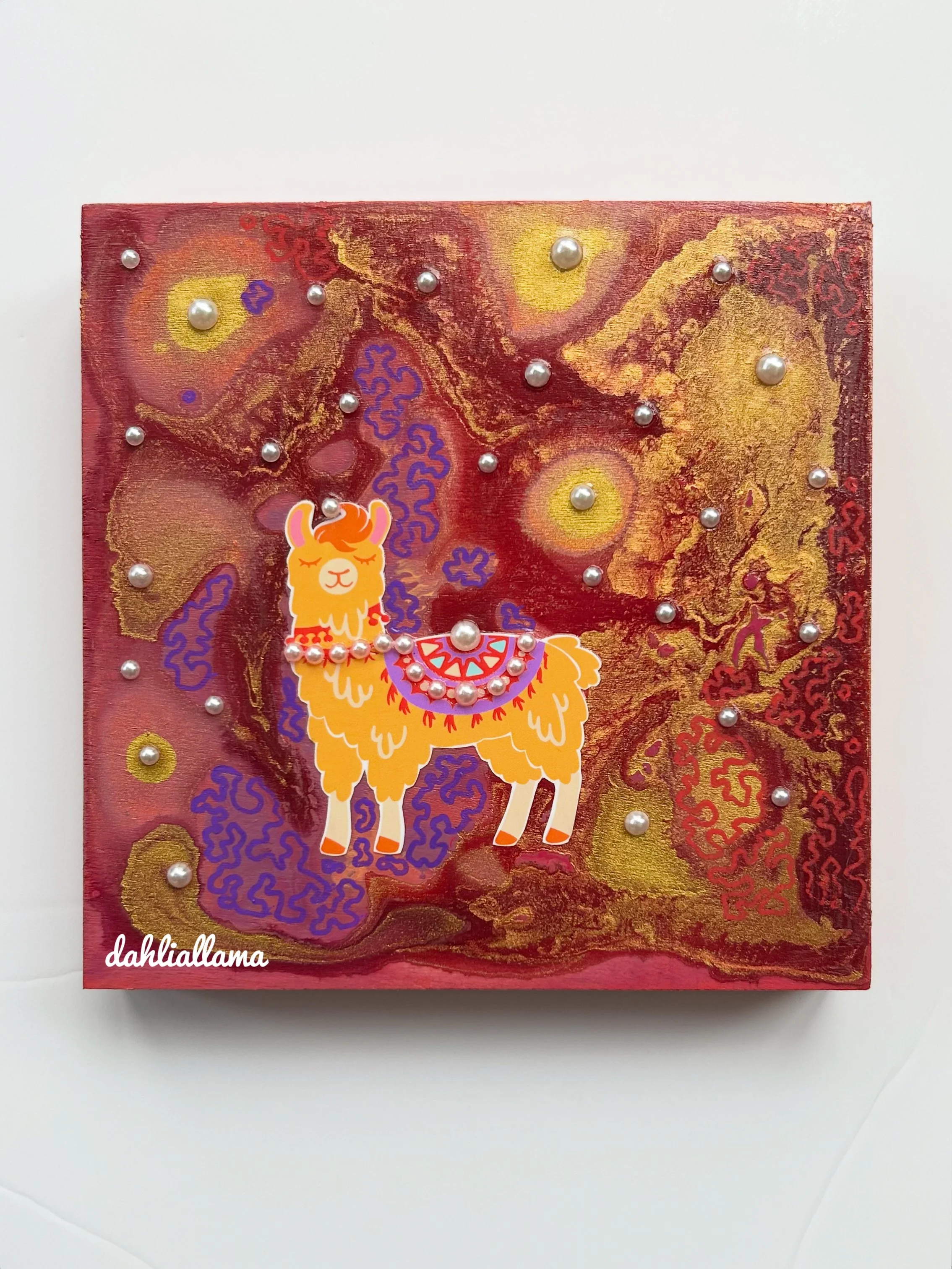 gold fire llama 3 (5x5")