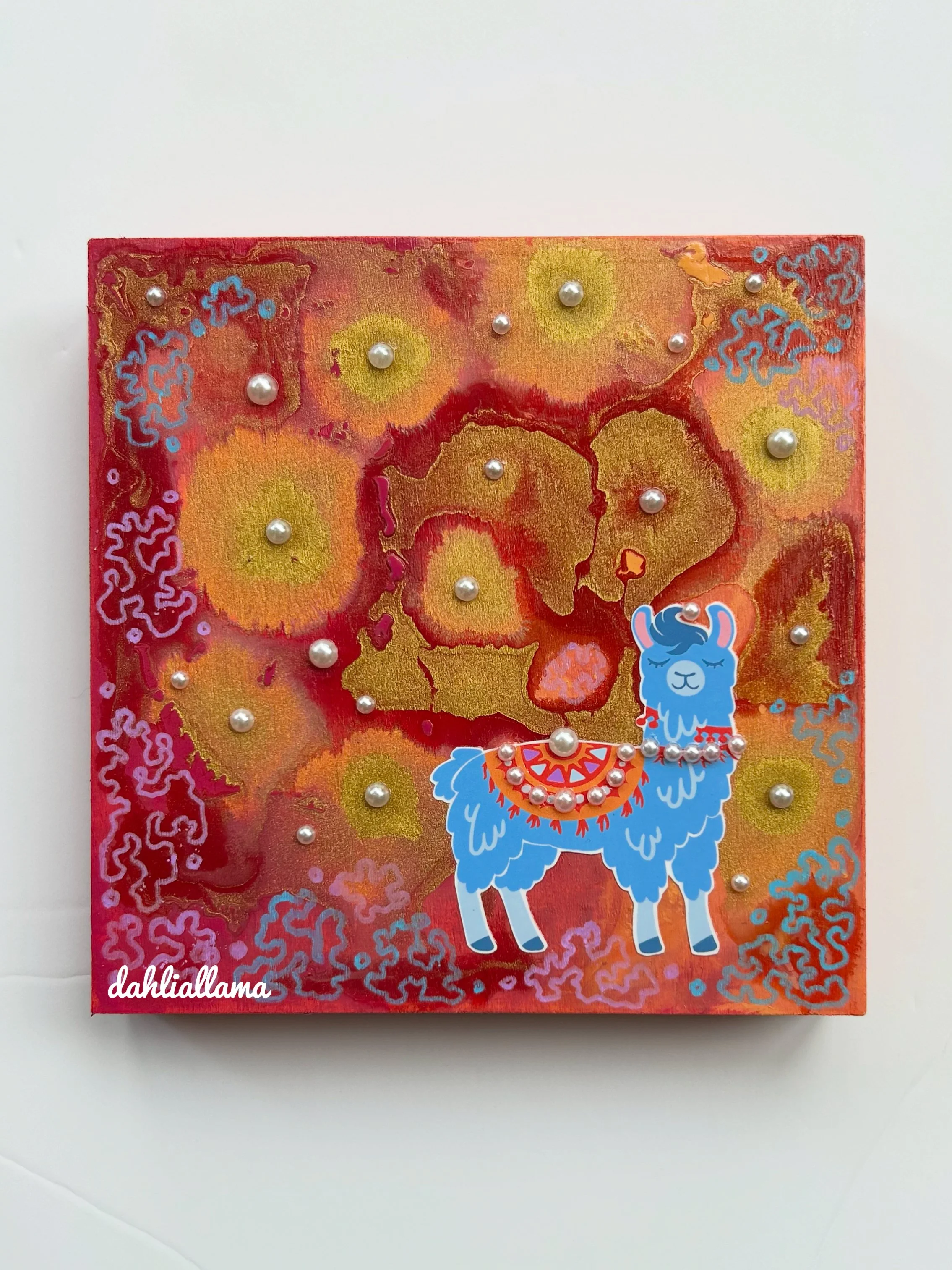 gold fire llama 2 (5x5")