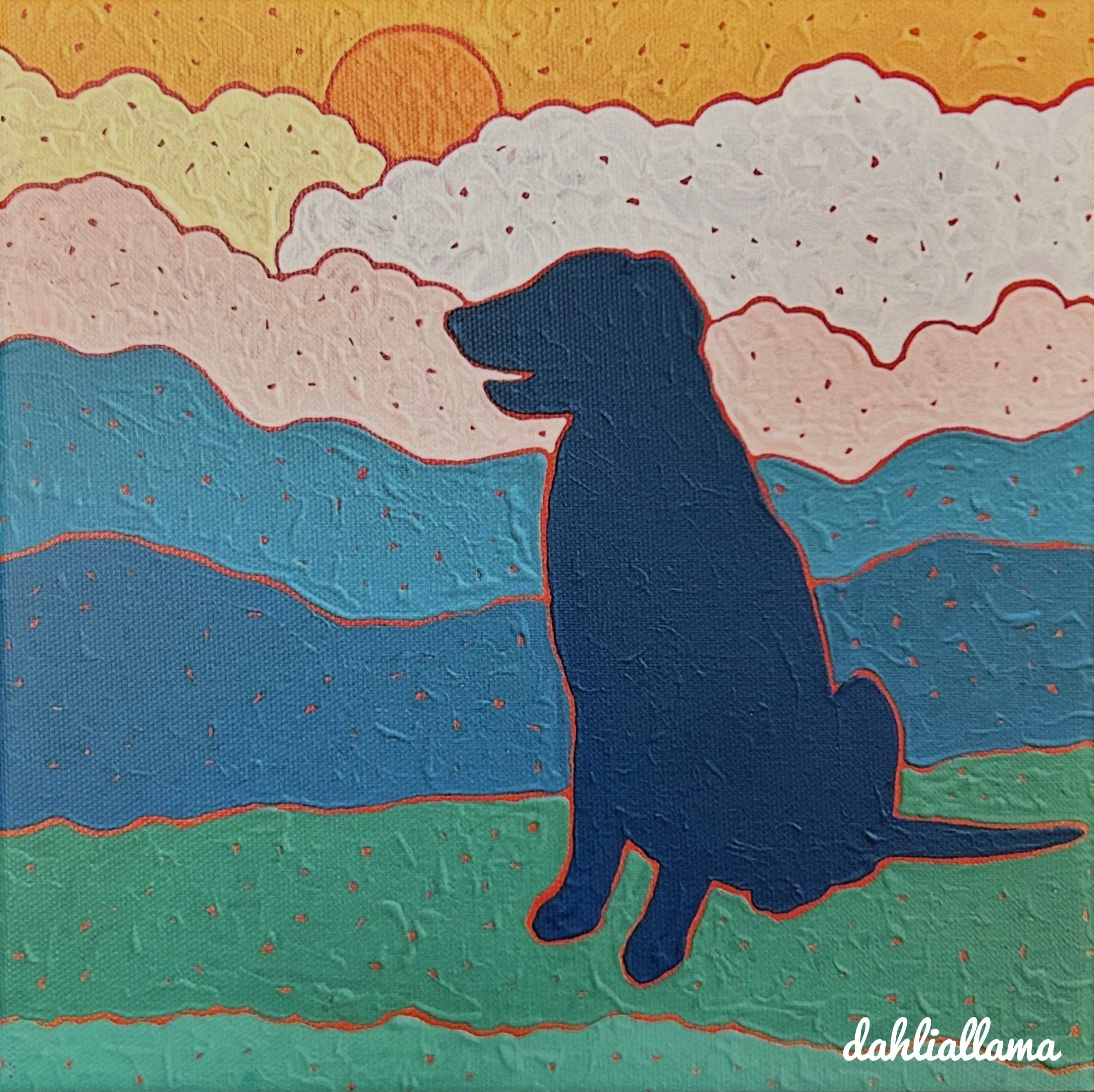 "blue ridge blue dog 3" (8x8" print)