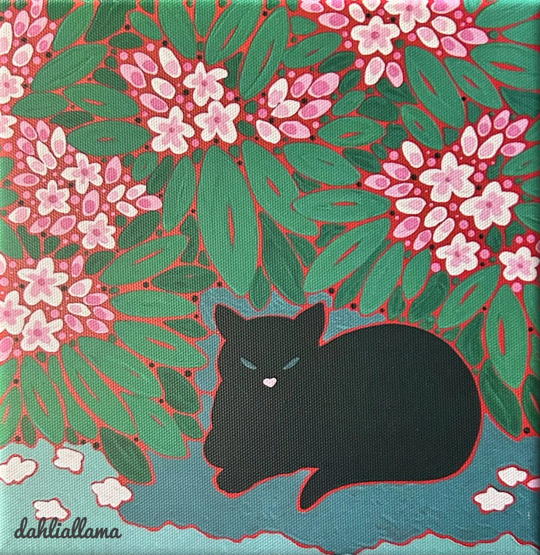 "black cat under rhodos" (8x8"print)