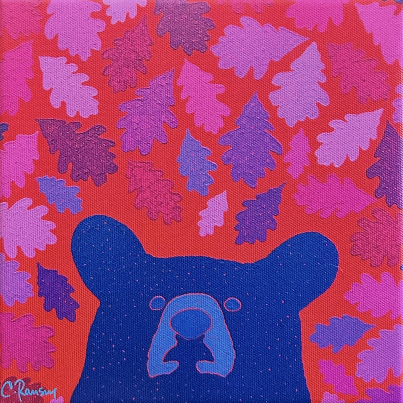 "september bear " (8x8" print)