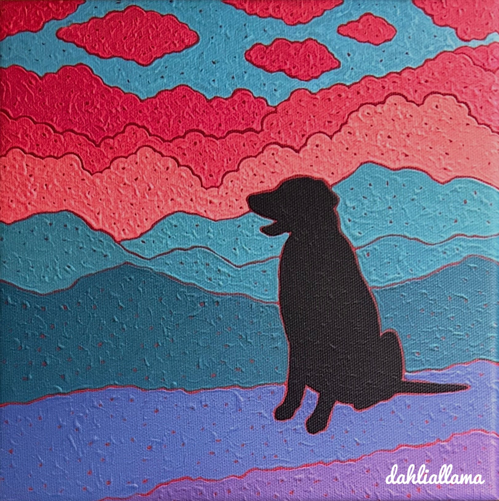 "blue ridge shadow dog" (8x8" print)