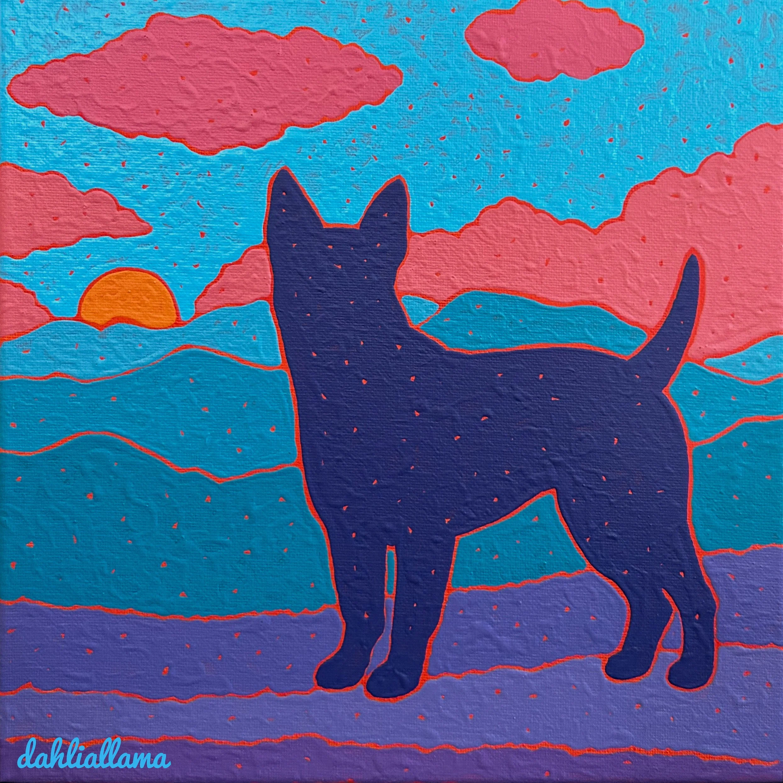 "october dog 3" (12x12")