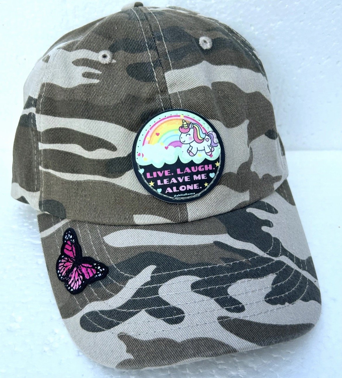 camo cap w/patches