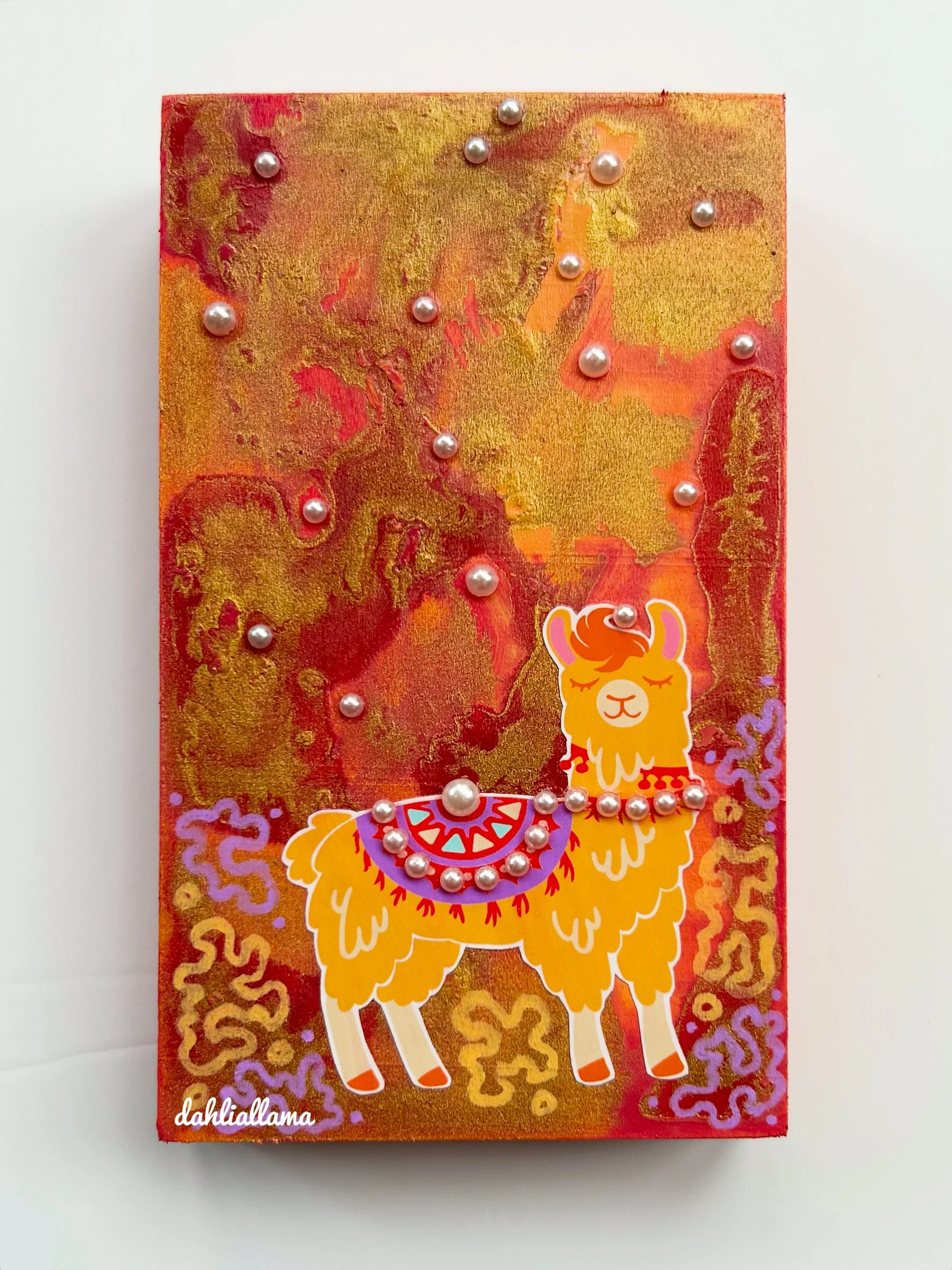 gold fire llama (3x5")