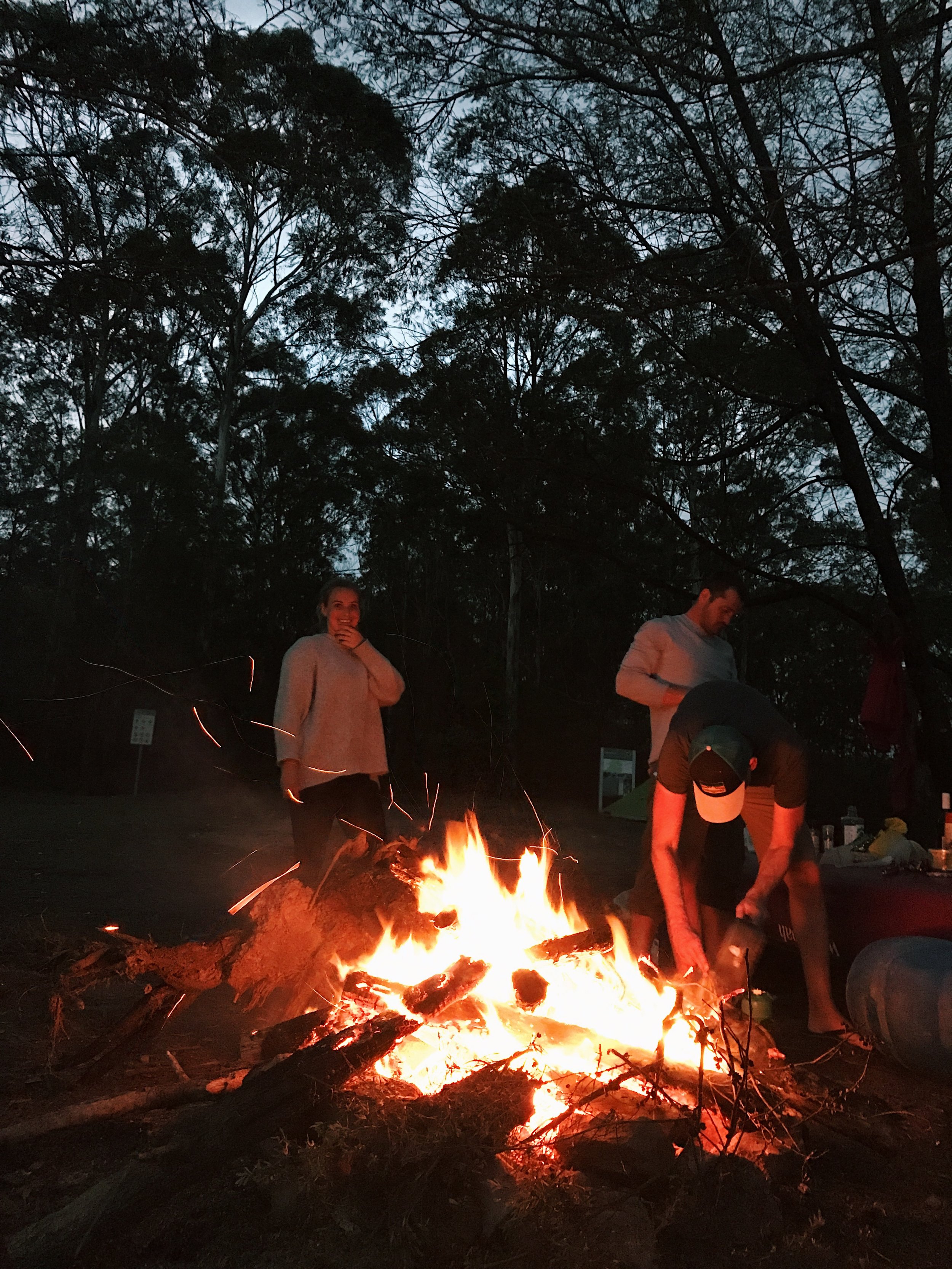 Making a camp fire