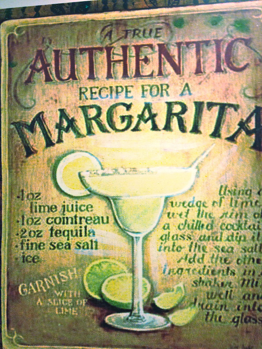 Casa Coco Margarita Recipe Sign