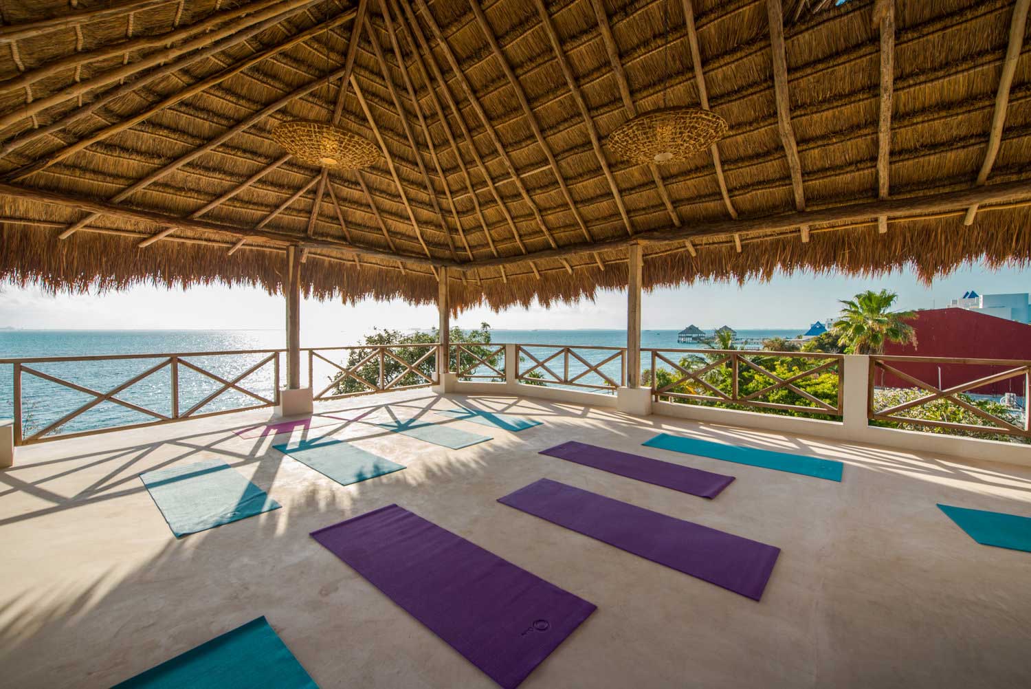 Casa Coco Yoga Palapa Right Corner Purple Mats
