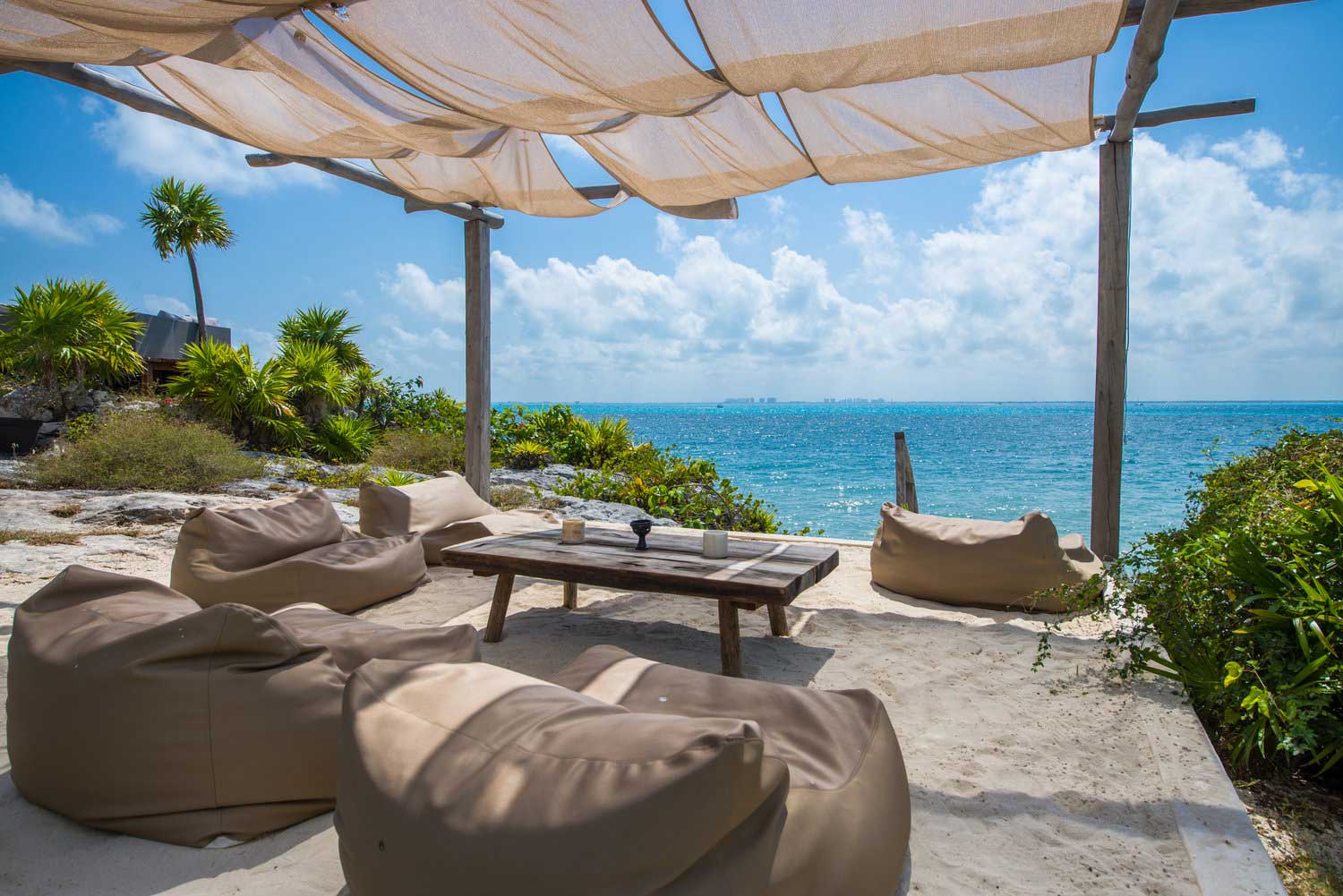Casa Coco Beach Lounge with Bean Bags