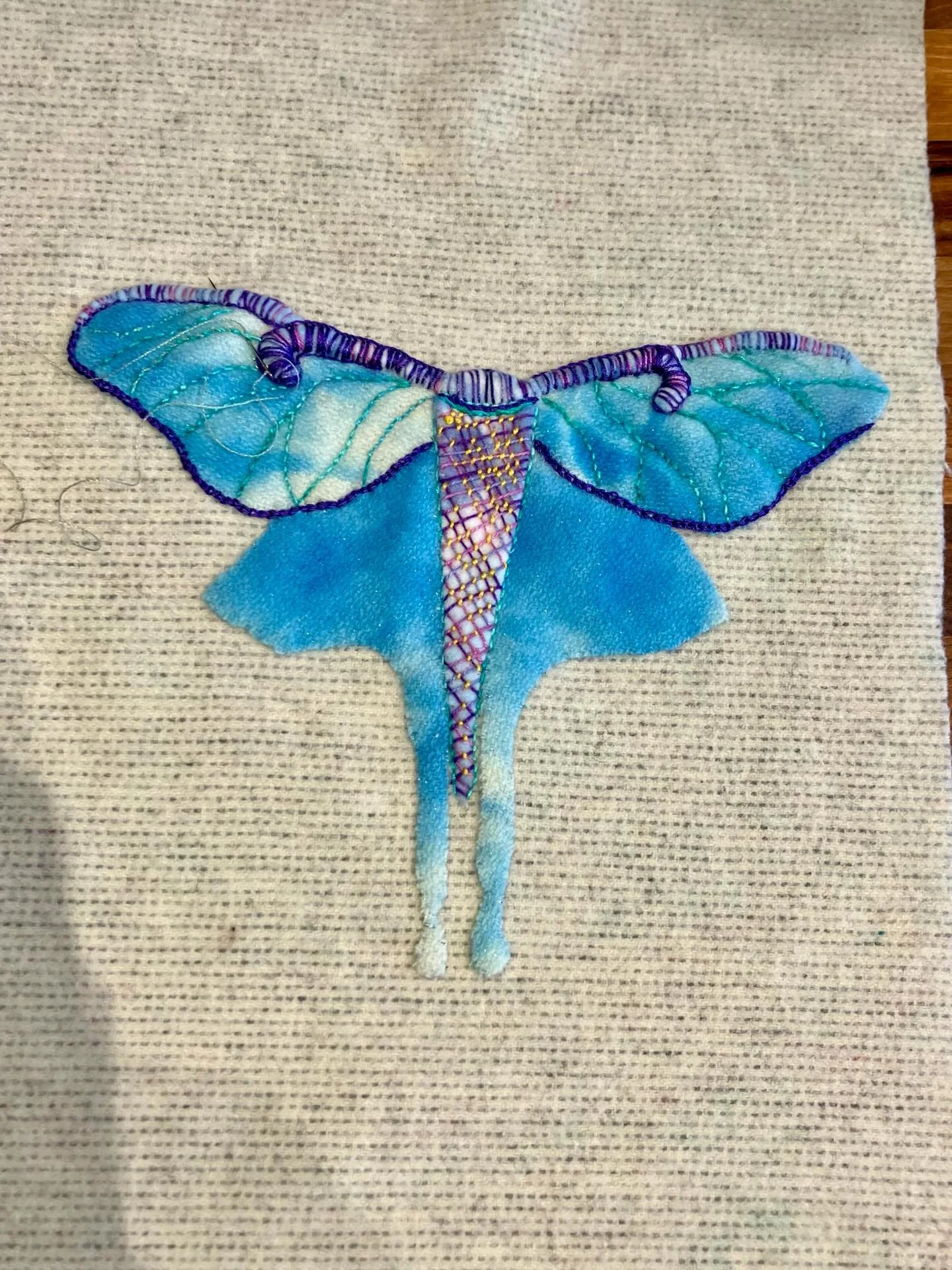 Some projects from this week&rsquo;s Sit+Stitch. I was introduced to Wool Quilting (first photo) a delightful combination of appliqu&eacute; and embroidery. Whatever your stitching craft, we would love to see it! We meet Monday mornings at 10am.