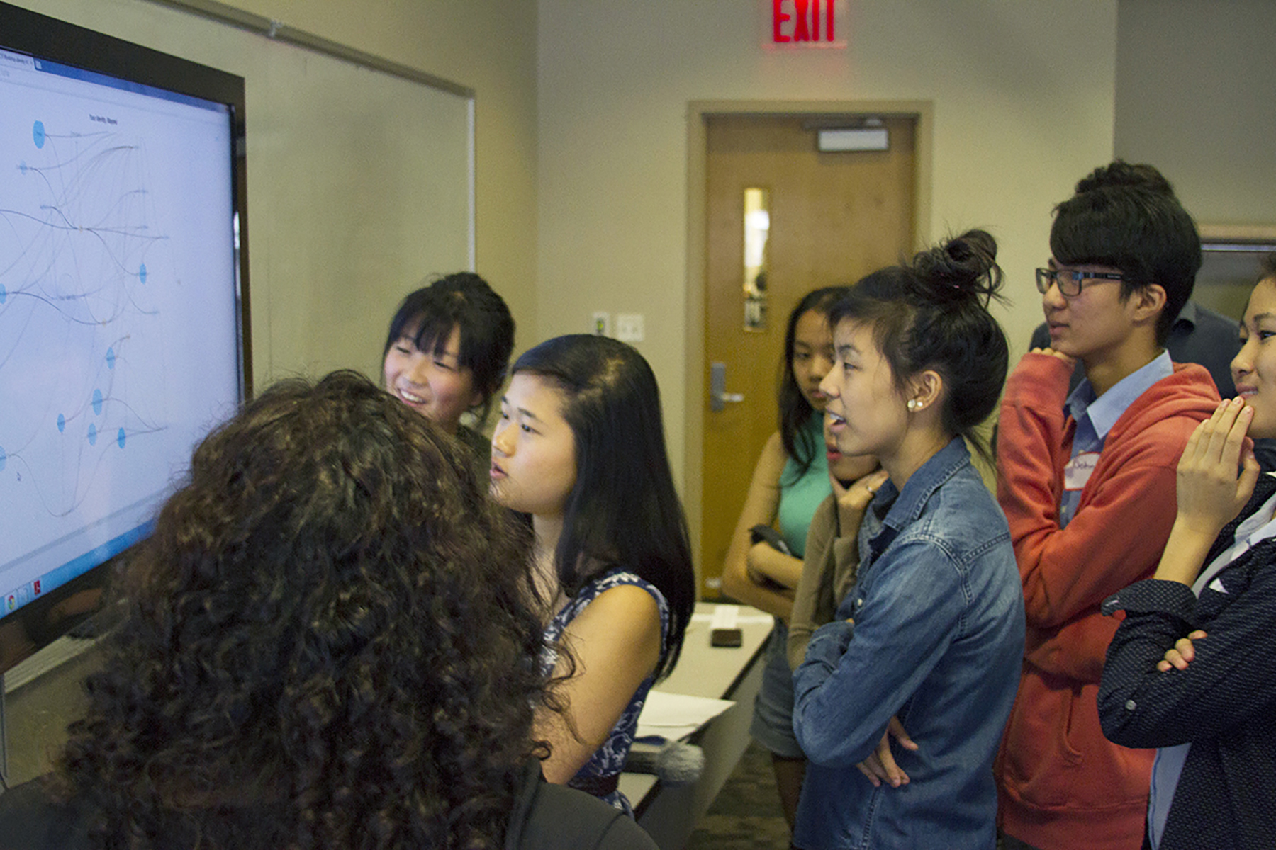 Workshop participants interpreting the cognitive map.