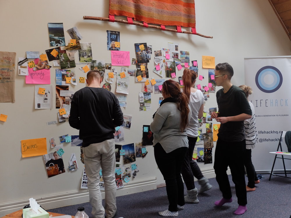 Lifehack Fellows brainstorm barriers and opportunities around wellbeing.
